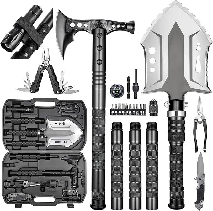 Camping Shovel Axe Outdoor Survival Shovel Set with High Carbon Steel Camping