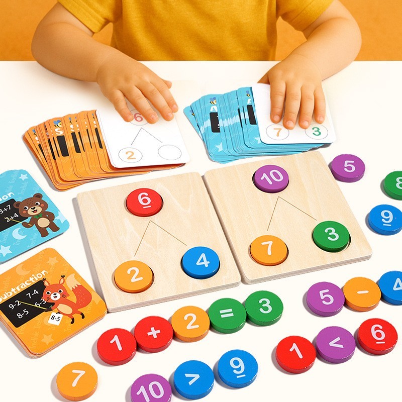 Wooden Counting Numbers Training Board Number Calculation Logical Thinking