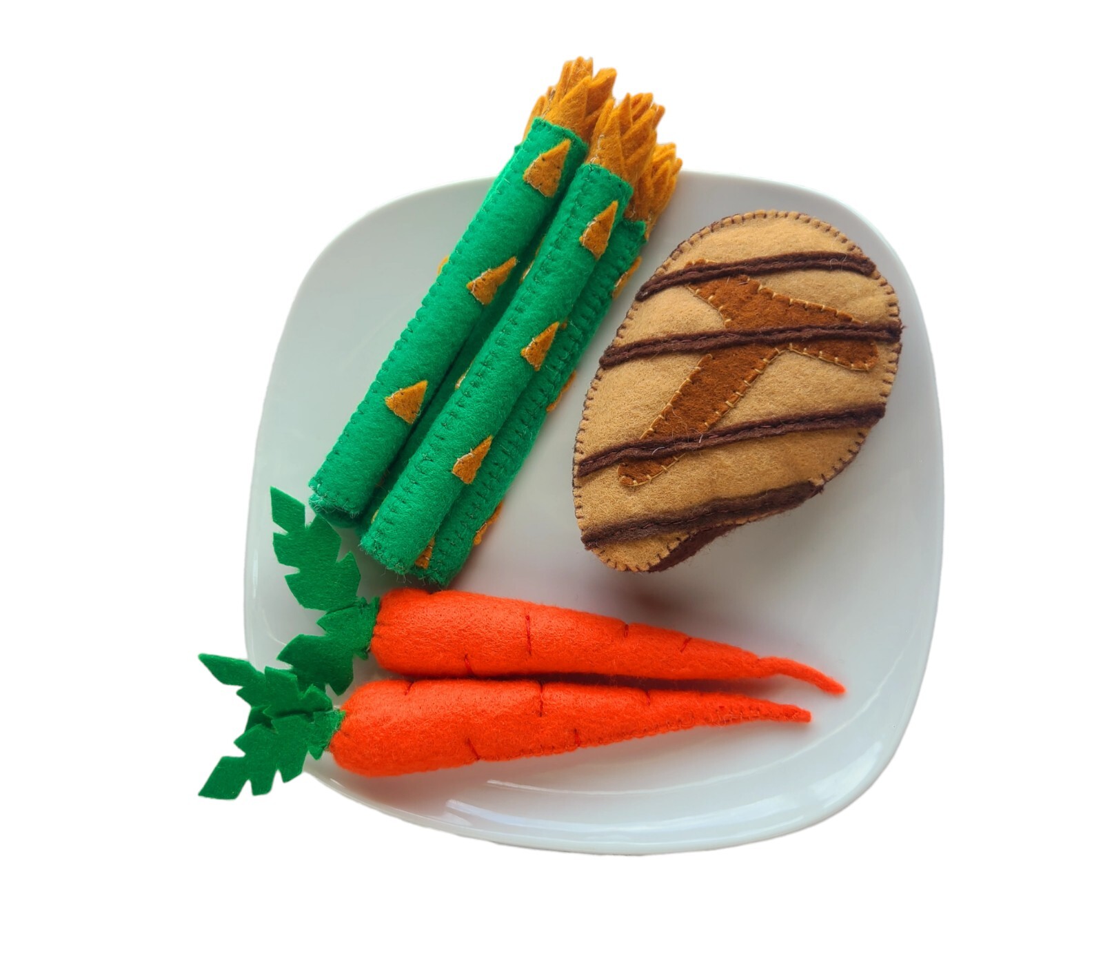1 set of felt roasting food toys, educational toys, montessori toys.