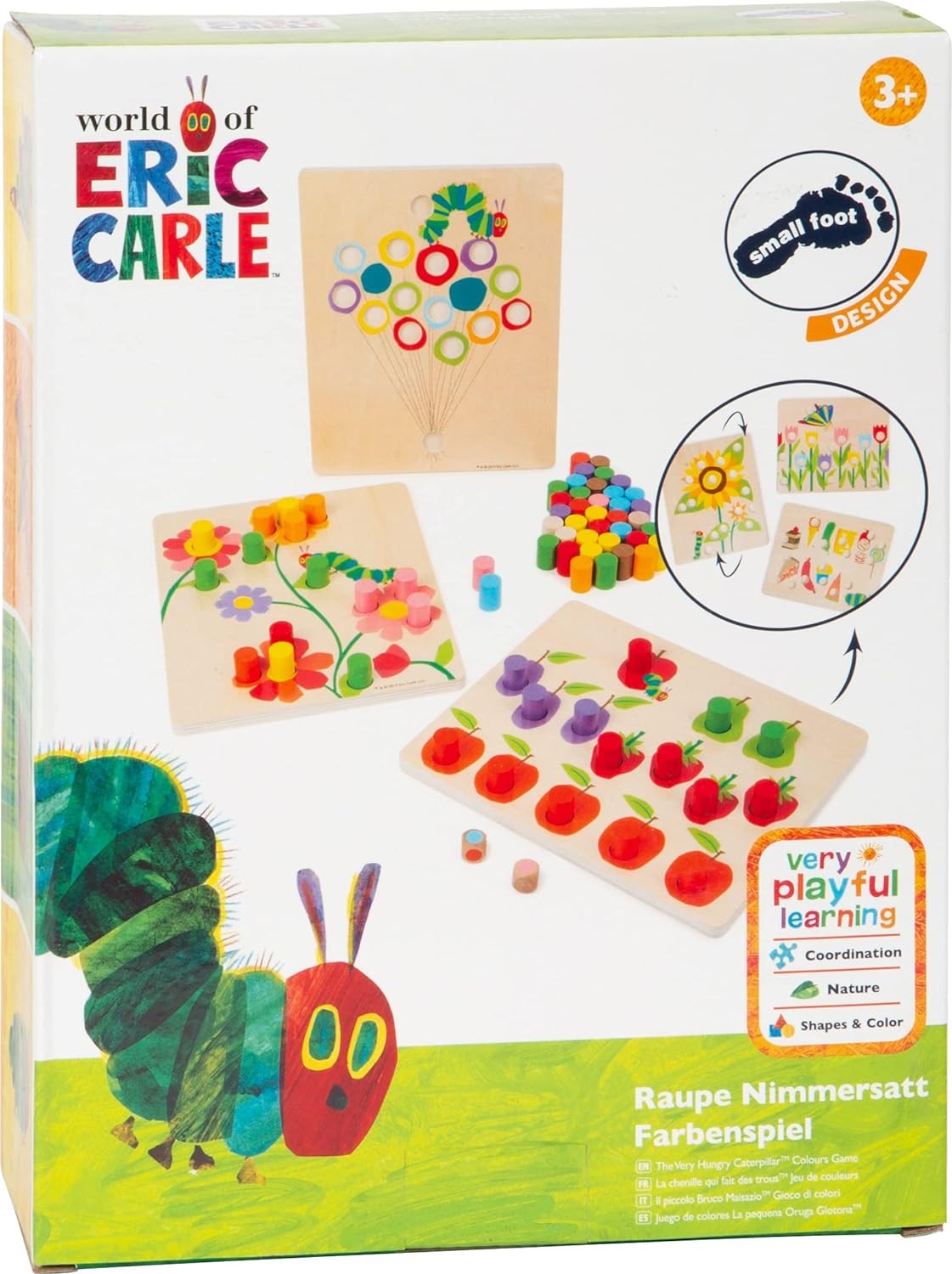 Small Foot Colour Play Very Hungry Caterpillar Wooden Educational Toy for Sortin