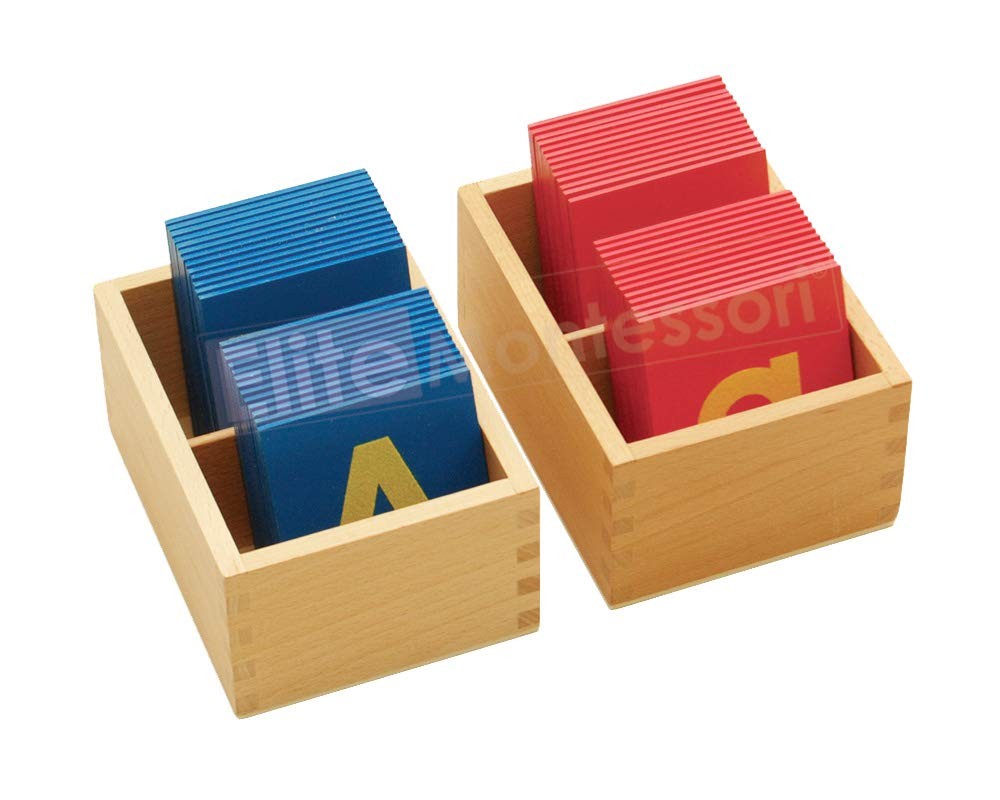 Lower and Capital Case Sandpaper Letters with Boxes
