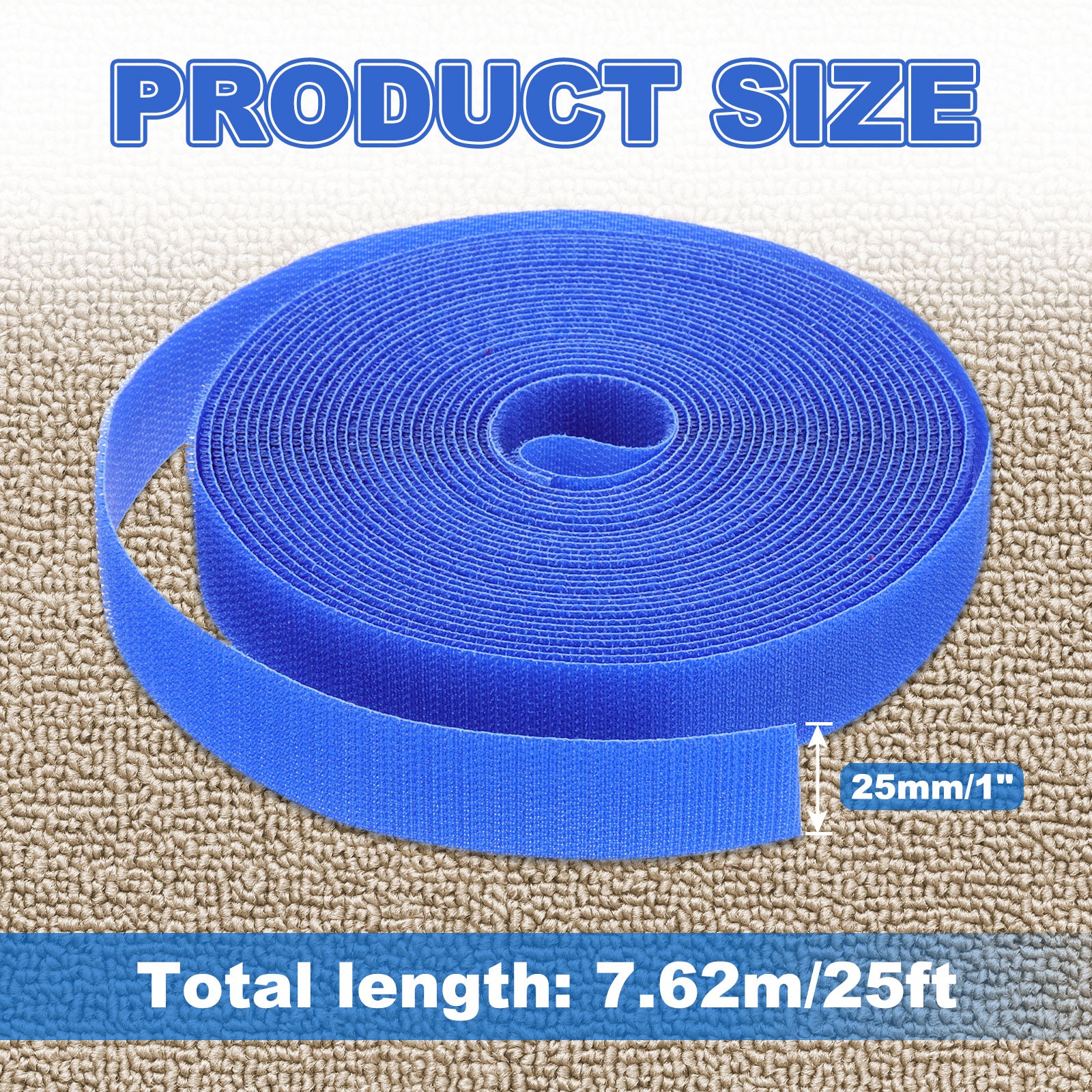 Carpet Marker Strips 1 Inch x 25 Ft, Floor Markers Nylon Strip, Blue