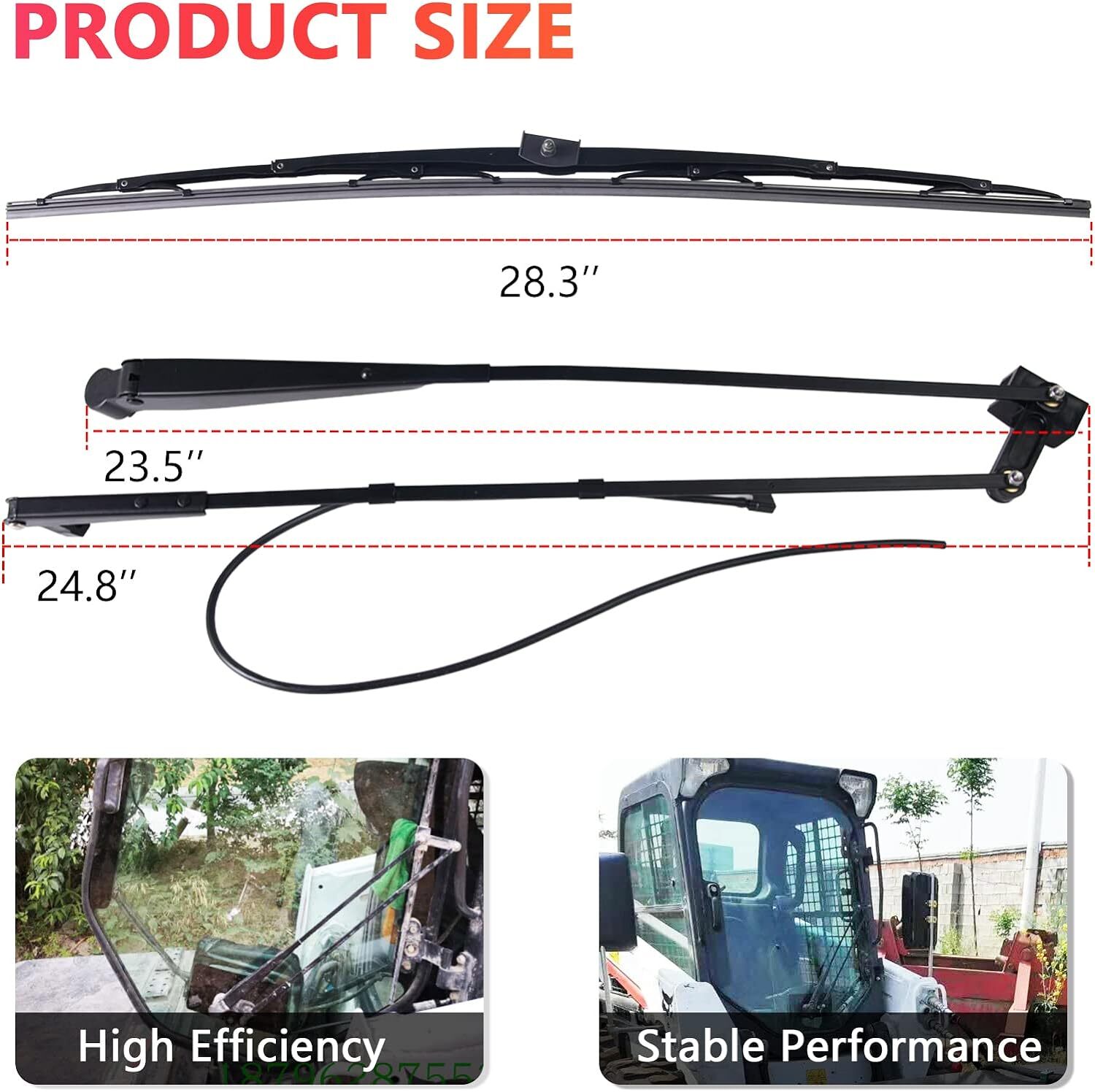 Windshield Wiper Arm & Wiper Blade Kit 7251263 7251264 Compatible with Bobcat