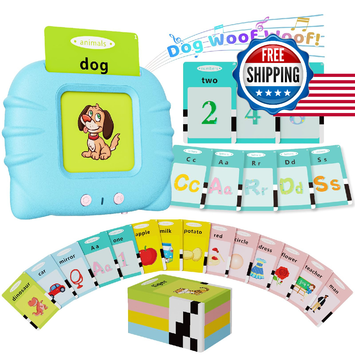 Aullsaty Toddler Toys Talking Flash Cards For 1 2 3 4 5 6 Year Old Boys And