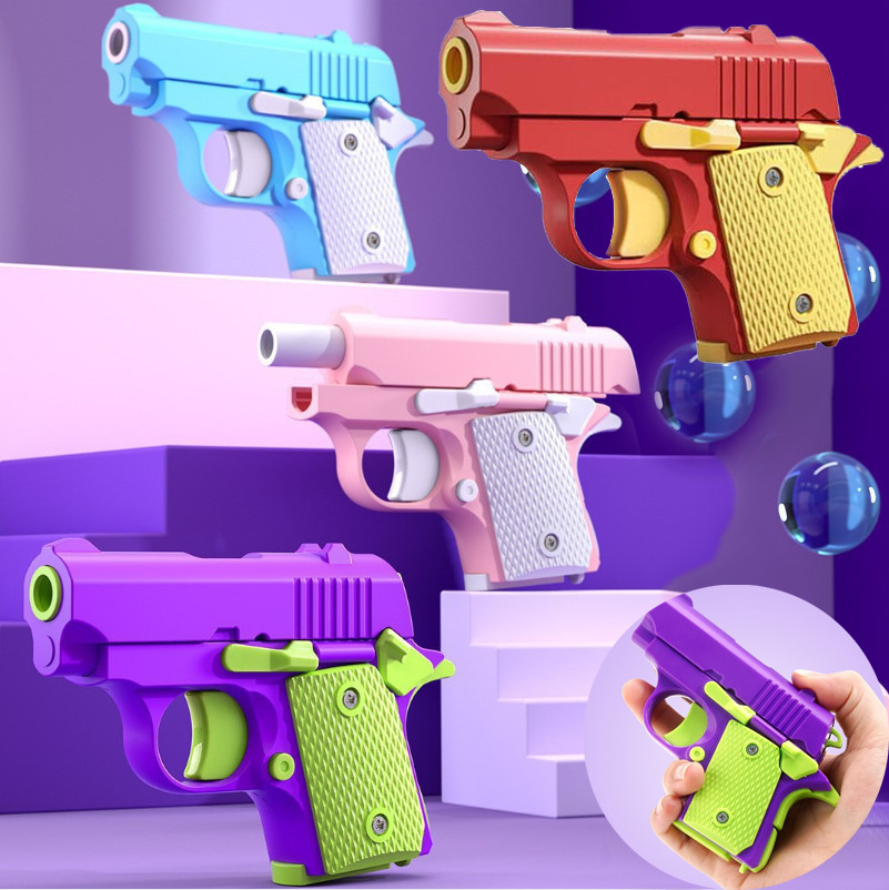Fidget Gun Toy Sensory Toys 3D Printed Anti-anxiety Gravity Guns For Kids Adult