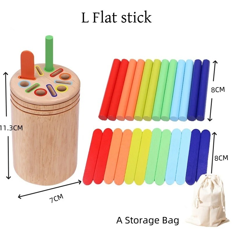 Montessori Wooden Toys Color Sorting Fine Shape Matching Early Educational Toys