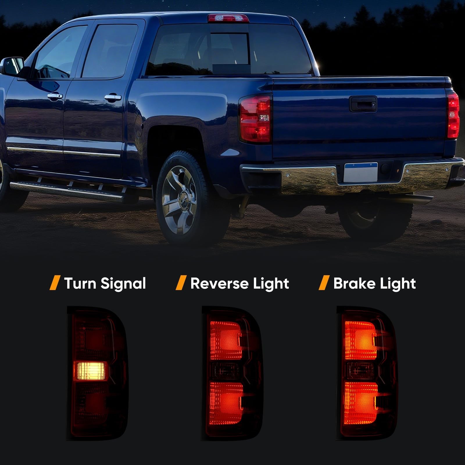 Tail Light Assembly Compatible with 2016-2019 Chevy Silverado 1500 2500 HD GM…
