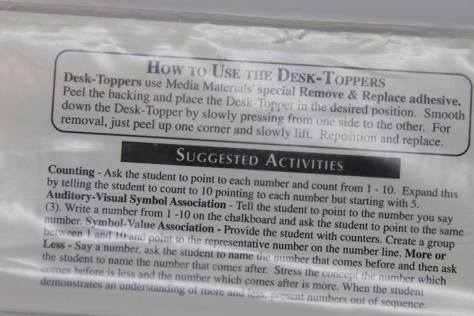 MEDIA MATERIALS Grades 1-3 Desk-Topper Number Line 0-10 (35 pieces) – 10″ Ruler