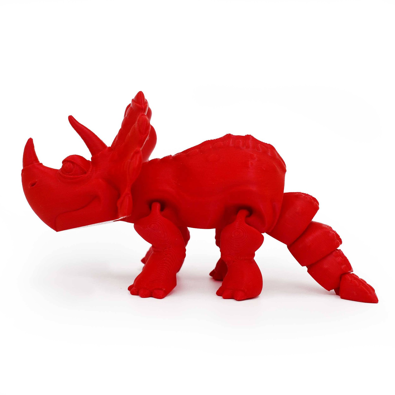 3D Printed Articulated Flexible Triceratops Dinosaur | Multiple Colors | Black S