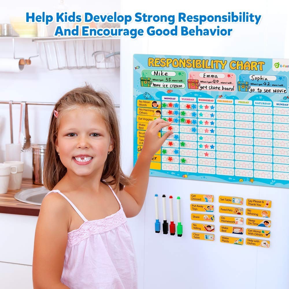 Magnetic Chore Chart for Kids – Reward System, Daily Routine & Good Behavior Tra