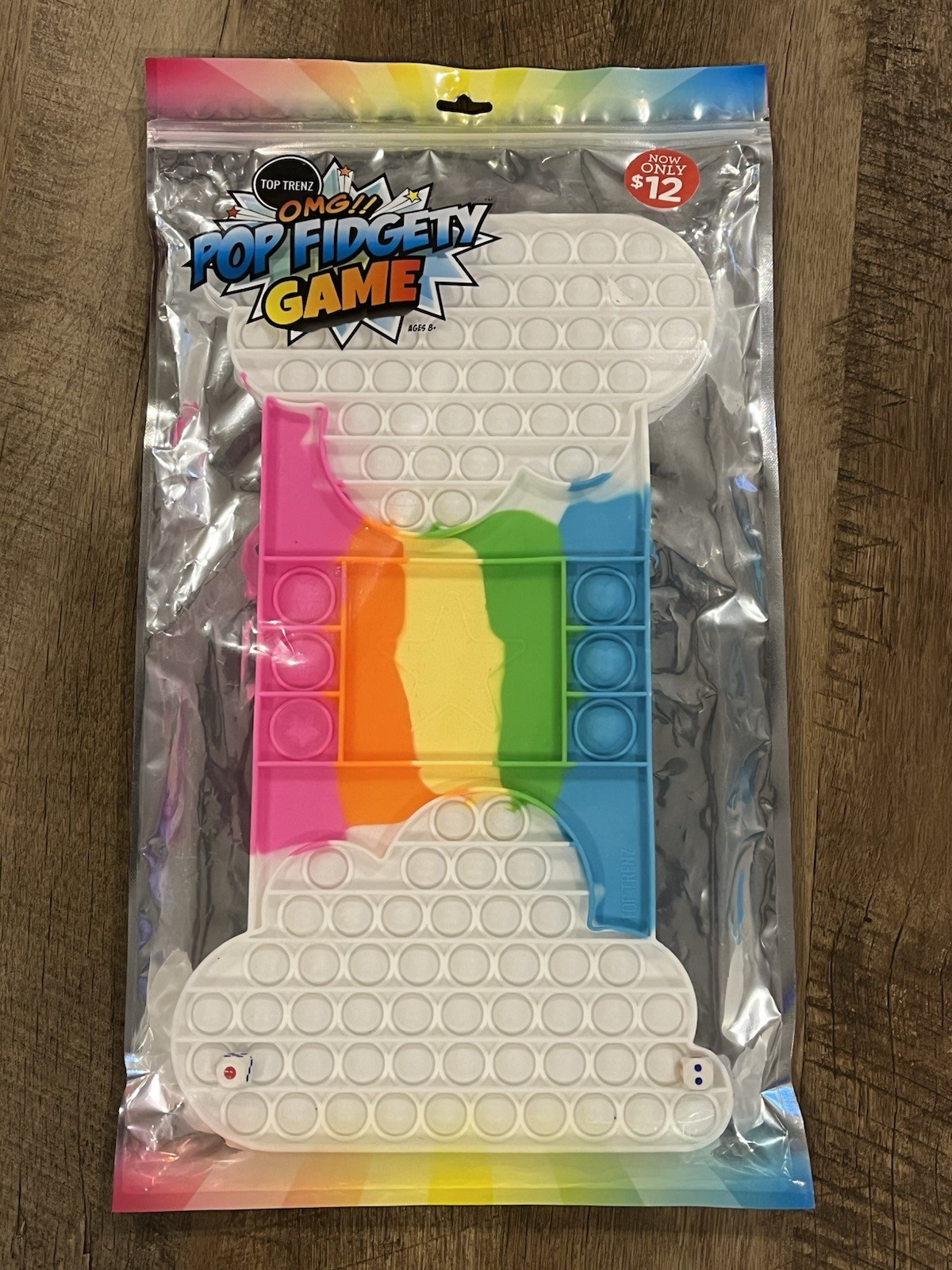 POP FIDGETY GAME Two Dice Two Players Silicon Bubble Rainbow Game Board Toy