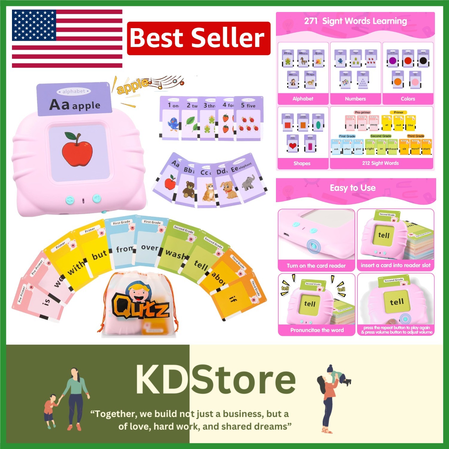 Engaging ABC Flash Cards with Rechargeable Reader – Perfect for Toddlers 2-6