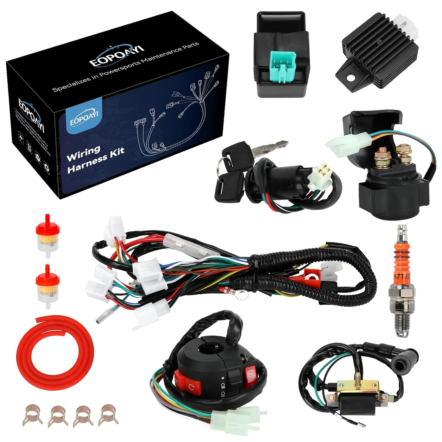 EOPOAYI Electric Wiring Harness Kit Compatible with Taotao Coolster 110Cc 125Cc
