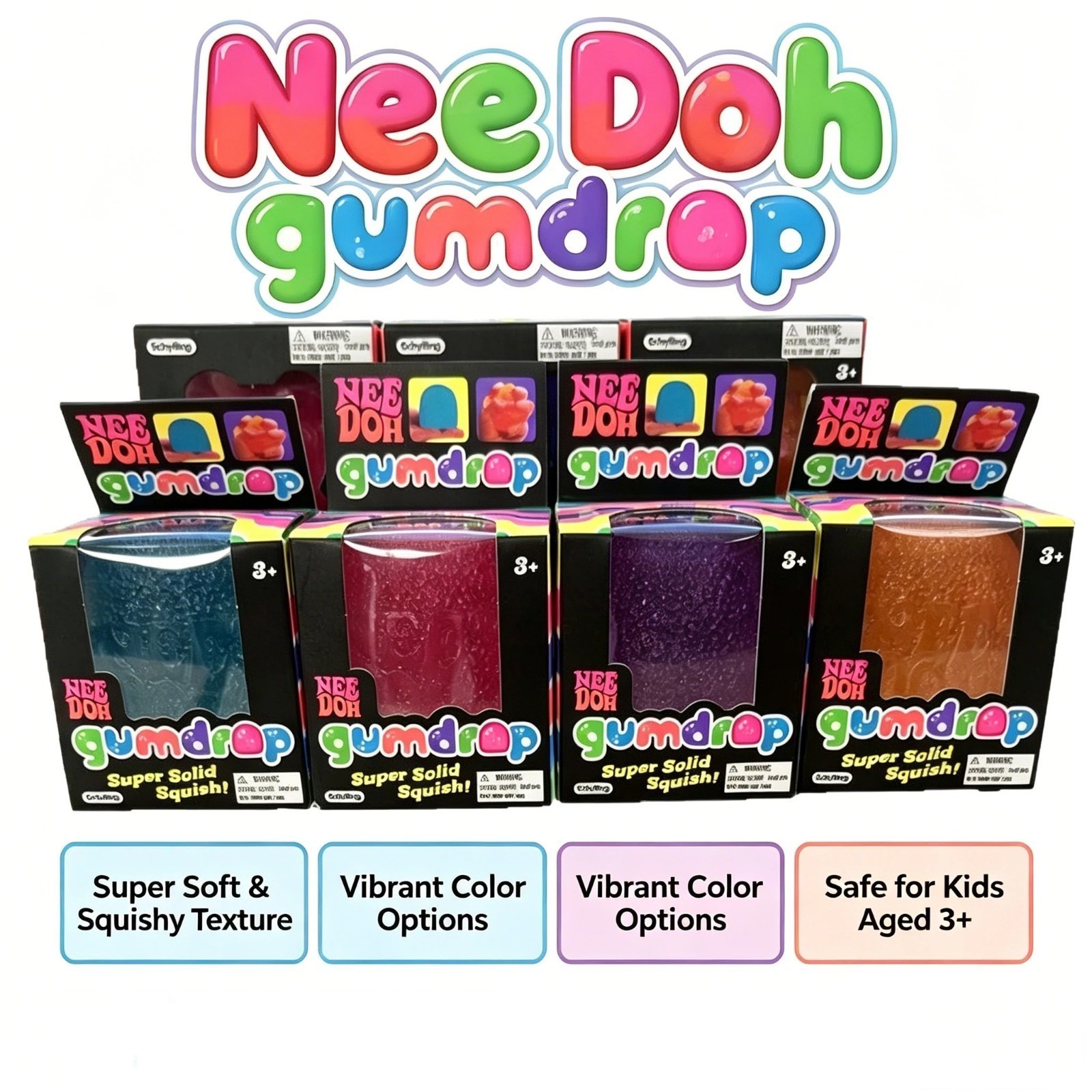Nee Doh Gumdrop Super Solid Squish Needoh Gum Drop RARE