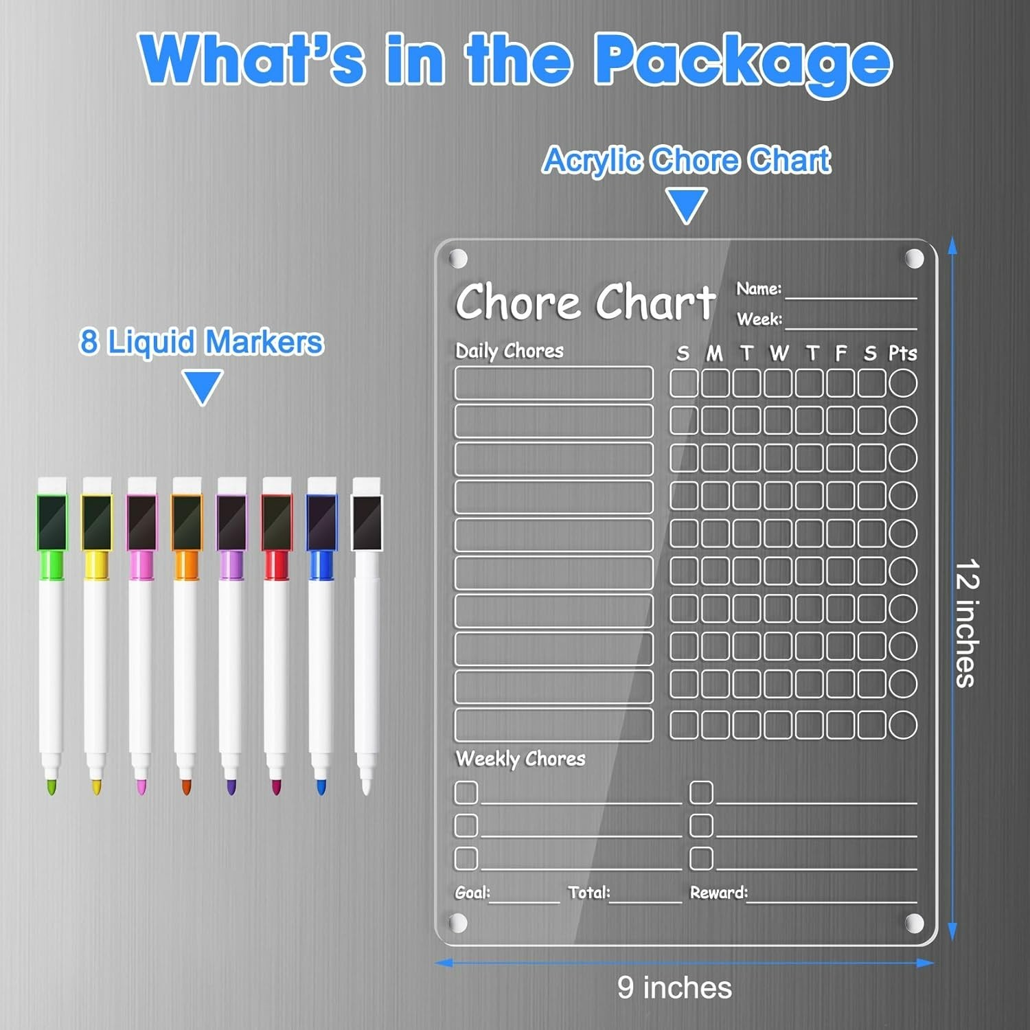Motivational 12×9” Acrylic Family Chore Checklist – Easy Erase & Scratch-Proof