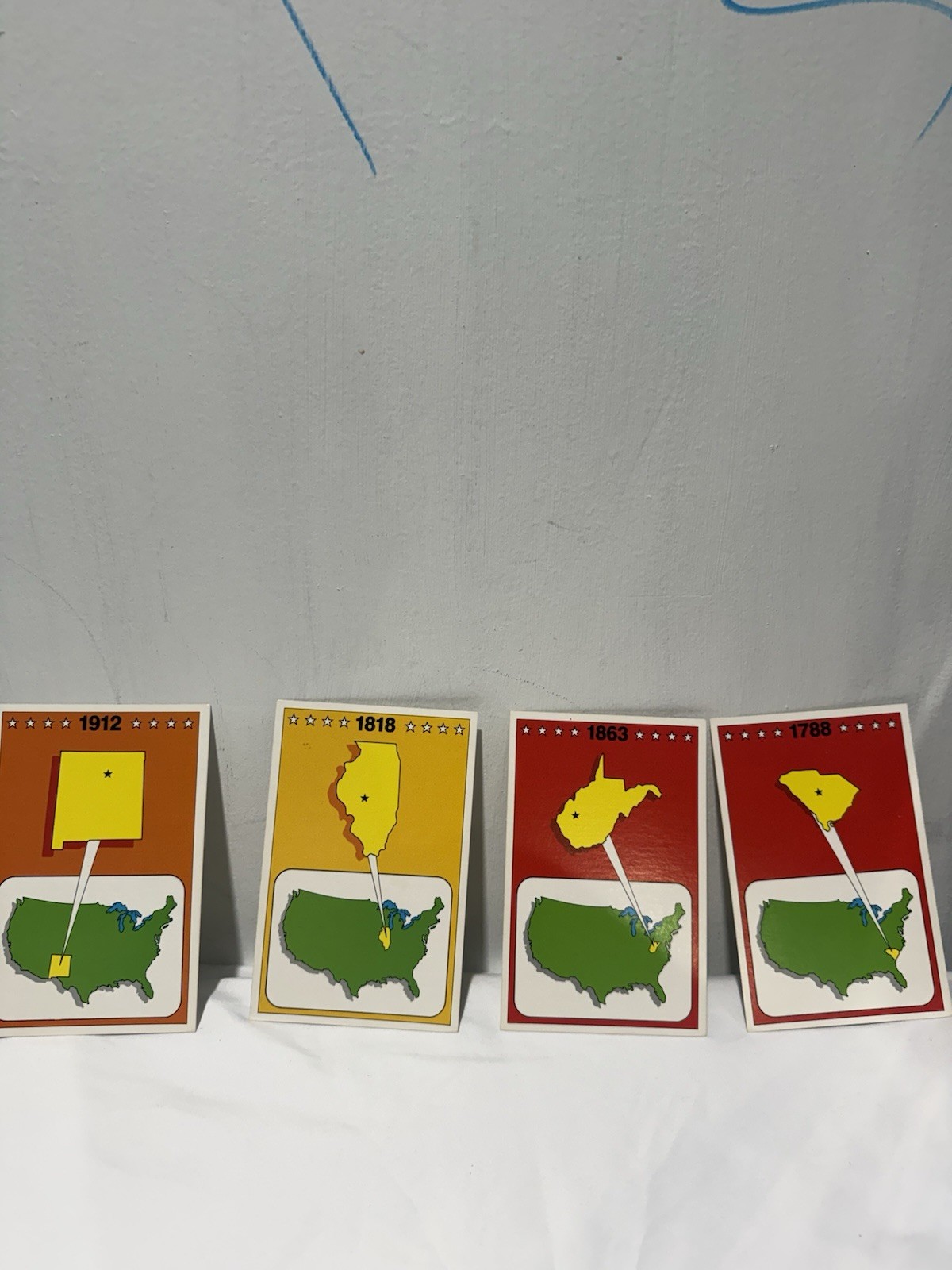 Vintage 1987 Trend States & Capitals Fun-To-Know Flash Cards Complete Geography