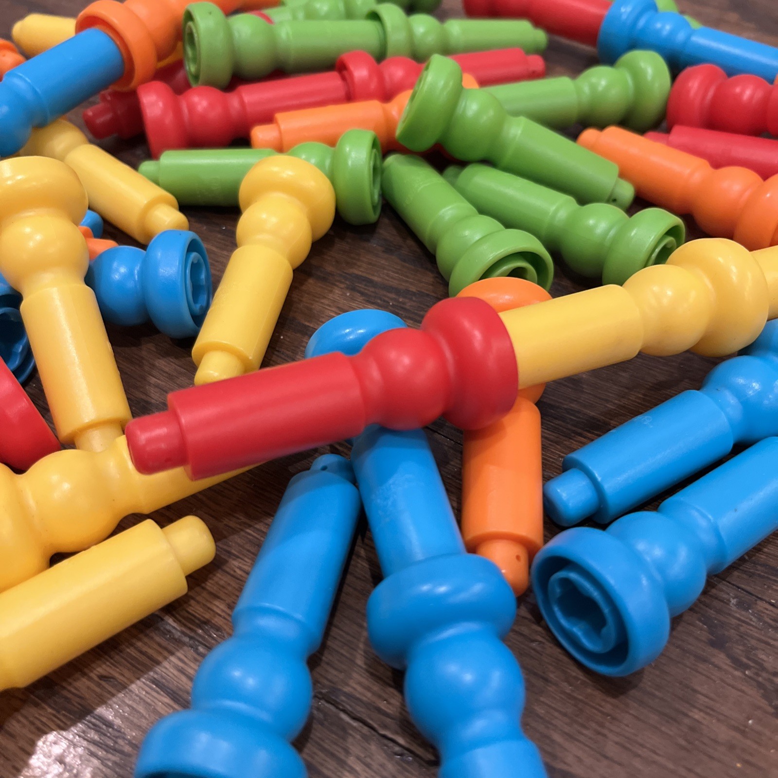 Replacement Pegs x54 Playmonster Stacking Building Set HTF Therapy Play Learning
