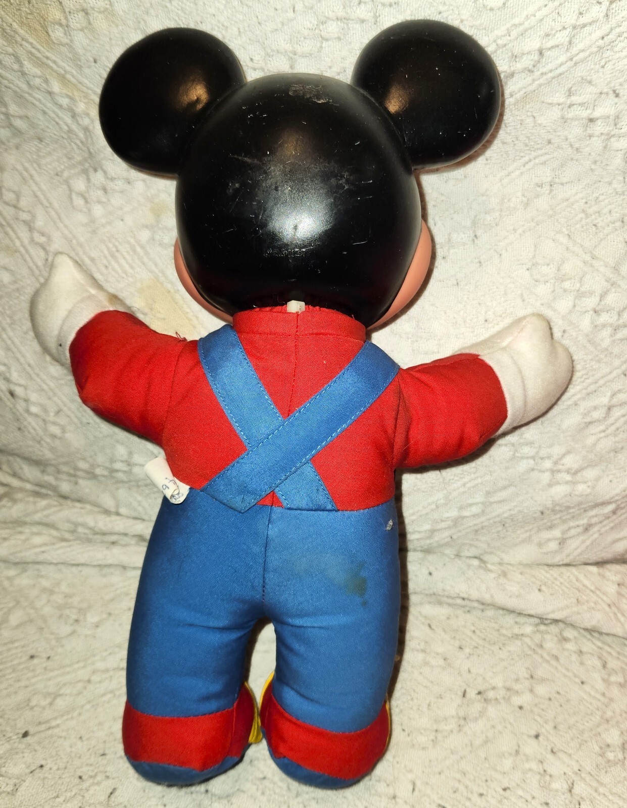 Mattel Vintage Disney Mickey Mouse Learn How to Dress Tie Buckle Doll Plush 80s