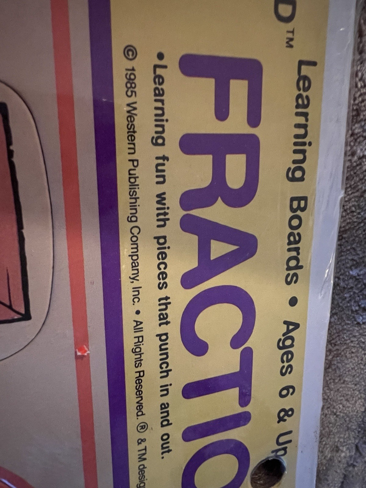 Vintage Golden Step Ahead Fractions Learning Board–1985 FACTORY SEALED!