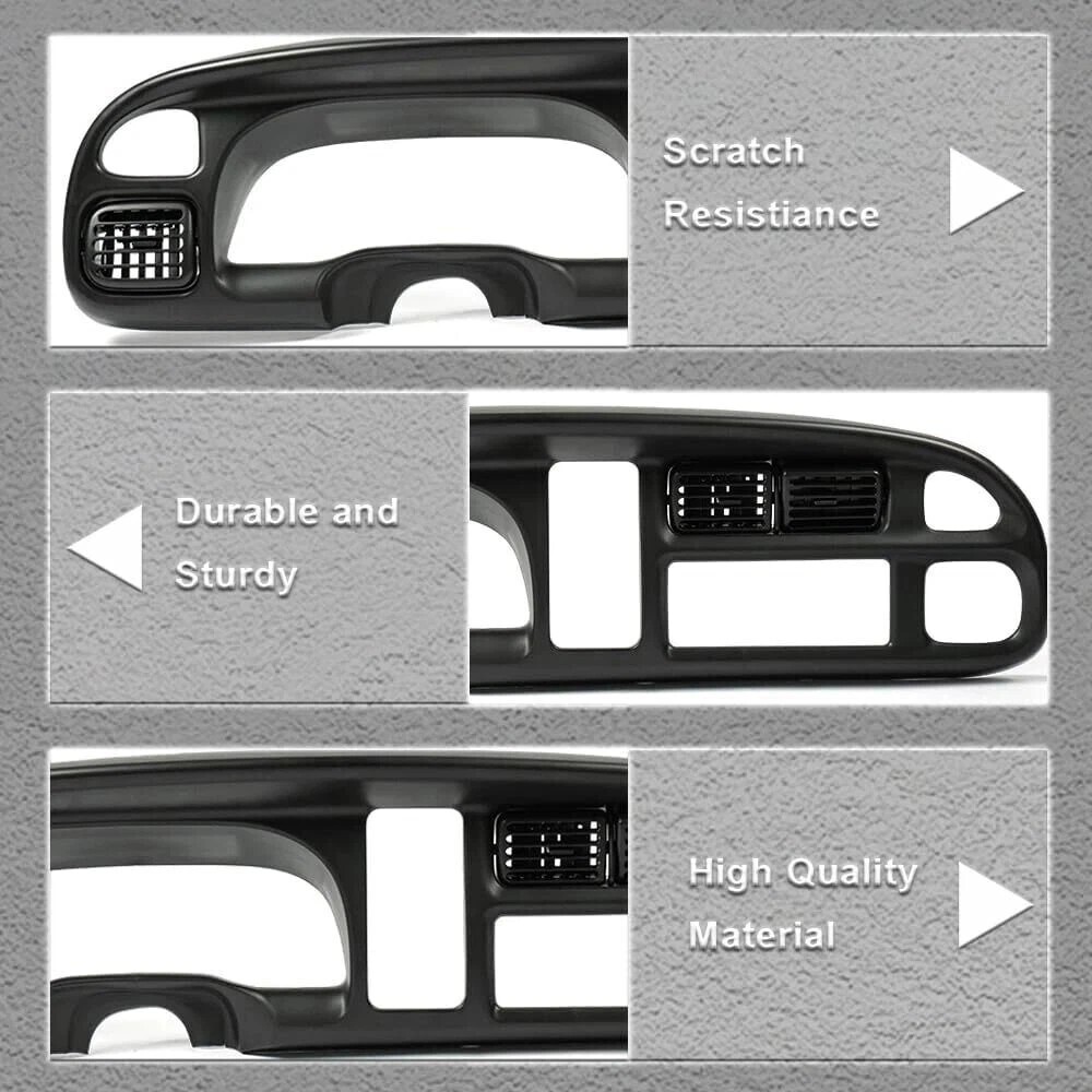 PIT66 Dash Board Bezel Cover Compatible with 1998 1999 2000 2001 2002 Dodge Ram