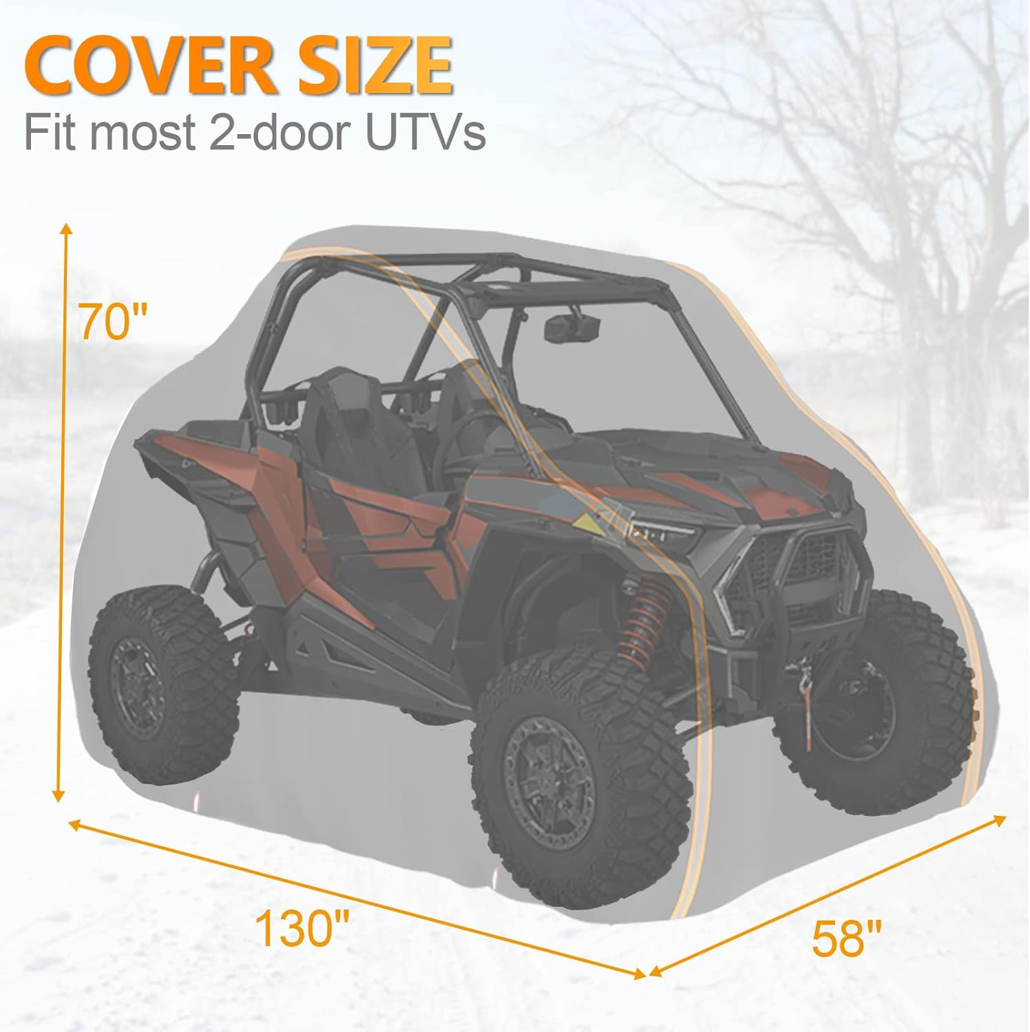 Waterproof 420D Outdoor Storage Cover Compatible with Polaris RZR Ranger Command