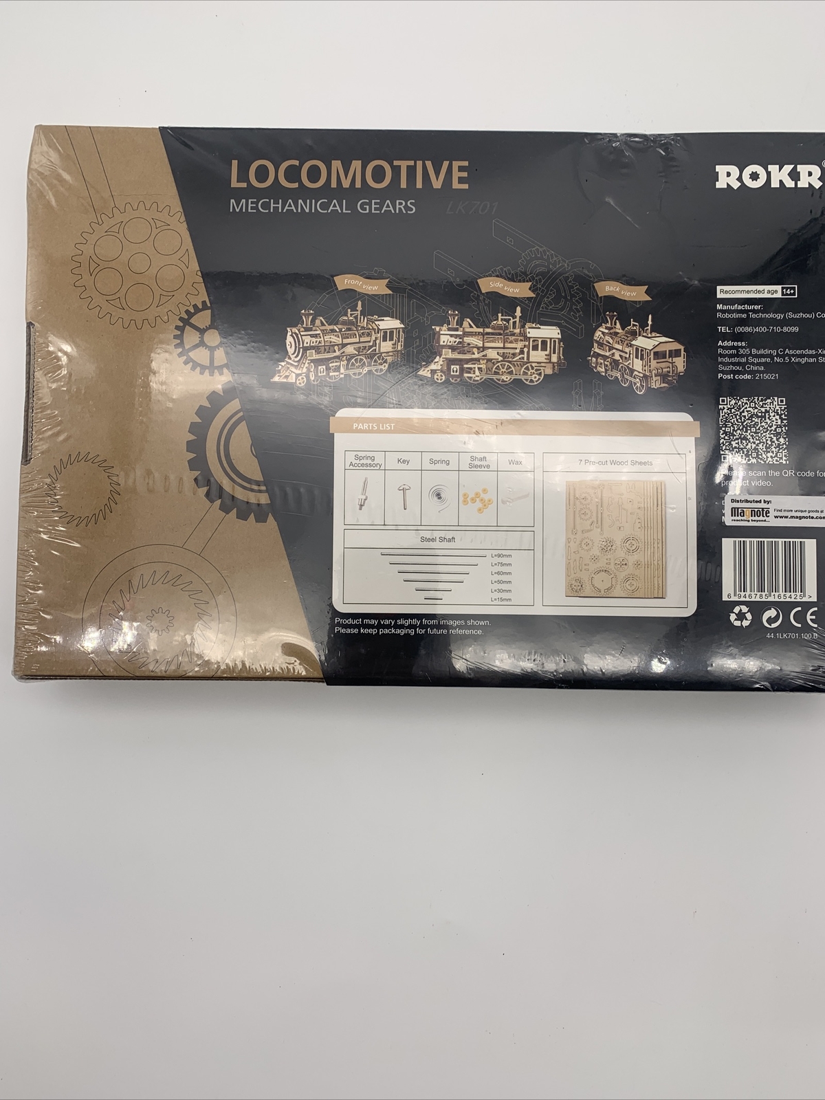 Robotime ROKR LK701 3D Wooden Puzzle Locomotive Vehicle Mechanical Gears