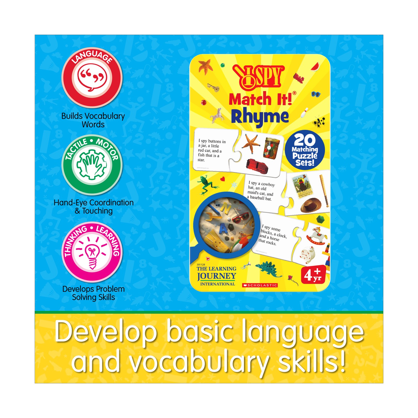 New – The Learning Journey I SPY Match It! Tin – Rhyme – Ages 4+ | 1+ players