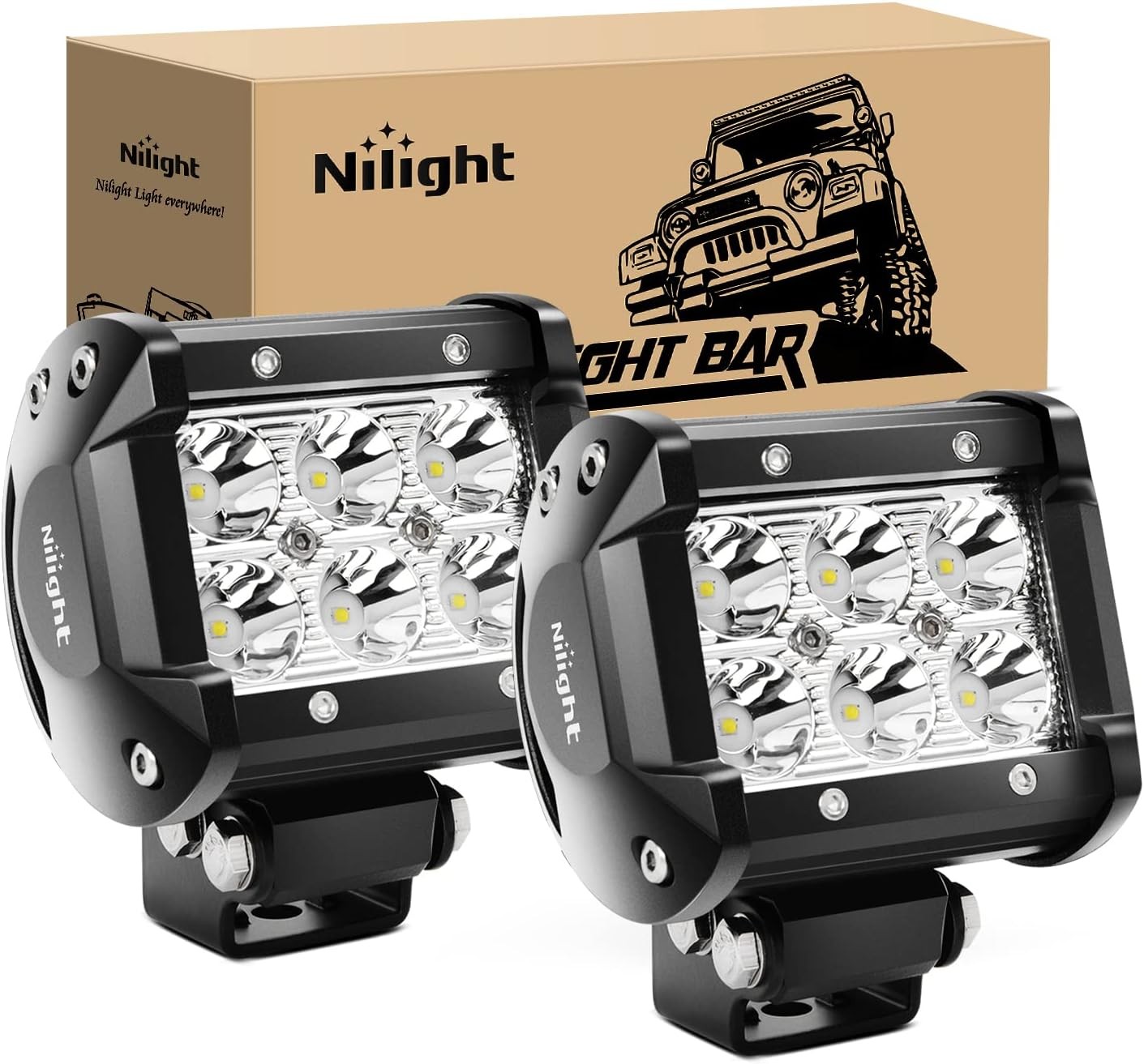 Led Pods 18W Spot Off Road Lights 2Pcs for Trucks SUV