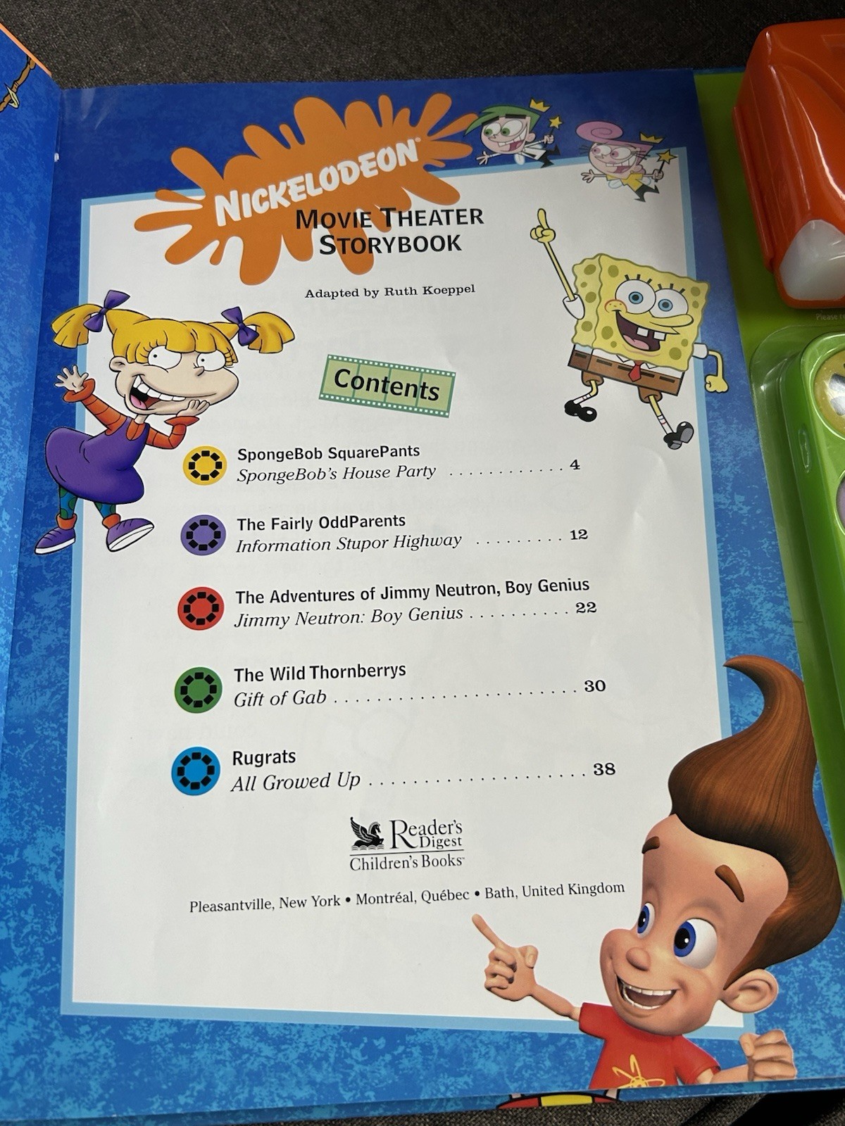 Nickelodeon MOVIE THEATER SpongeBob StoryBook & Movie Projector • NEW