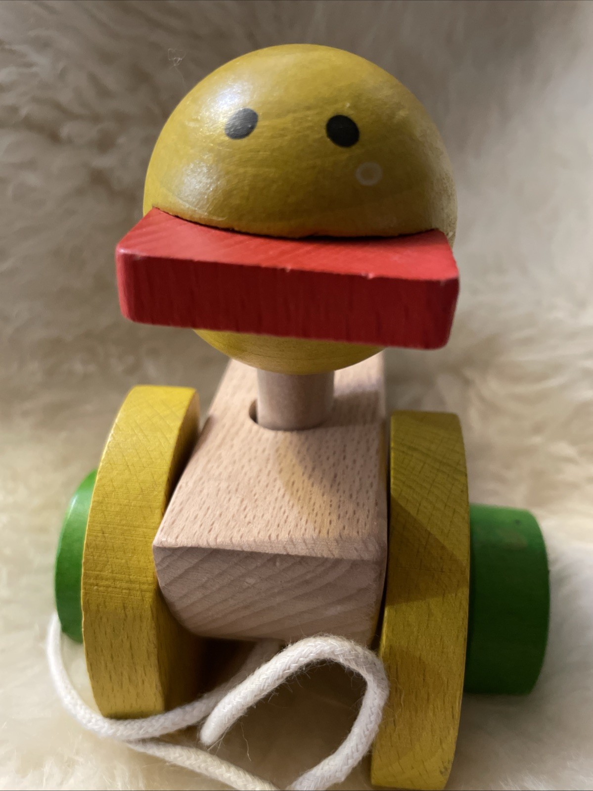 2009 Everearth Pull Along YELLOW DUCK Wooden Toddler/Baby Toy Ever Earth