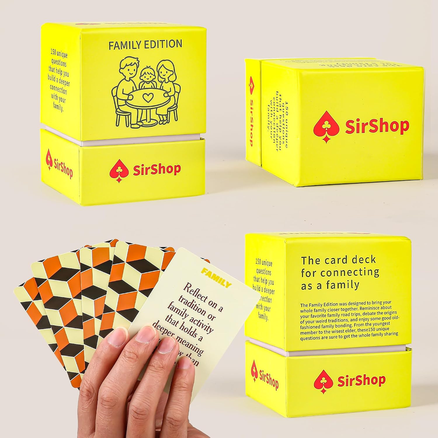 Conversation Cards 150 PC, Meaningful Family Conversation Cards, Engaging Fun Ca