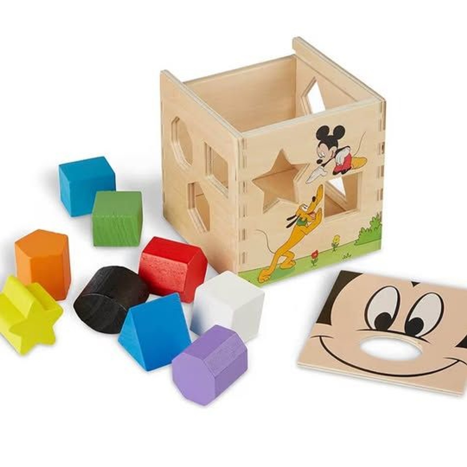 Melissa & Doug Disney Mickey Mouse & Friends Wooden Shape Sorting Cube