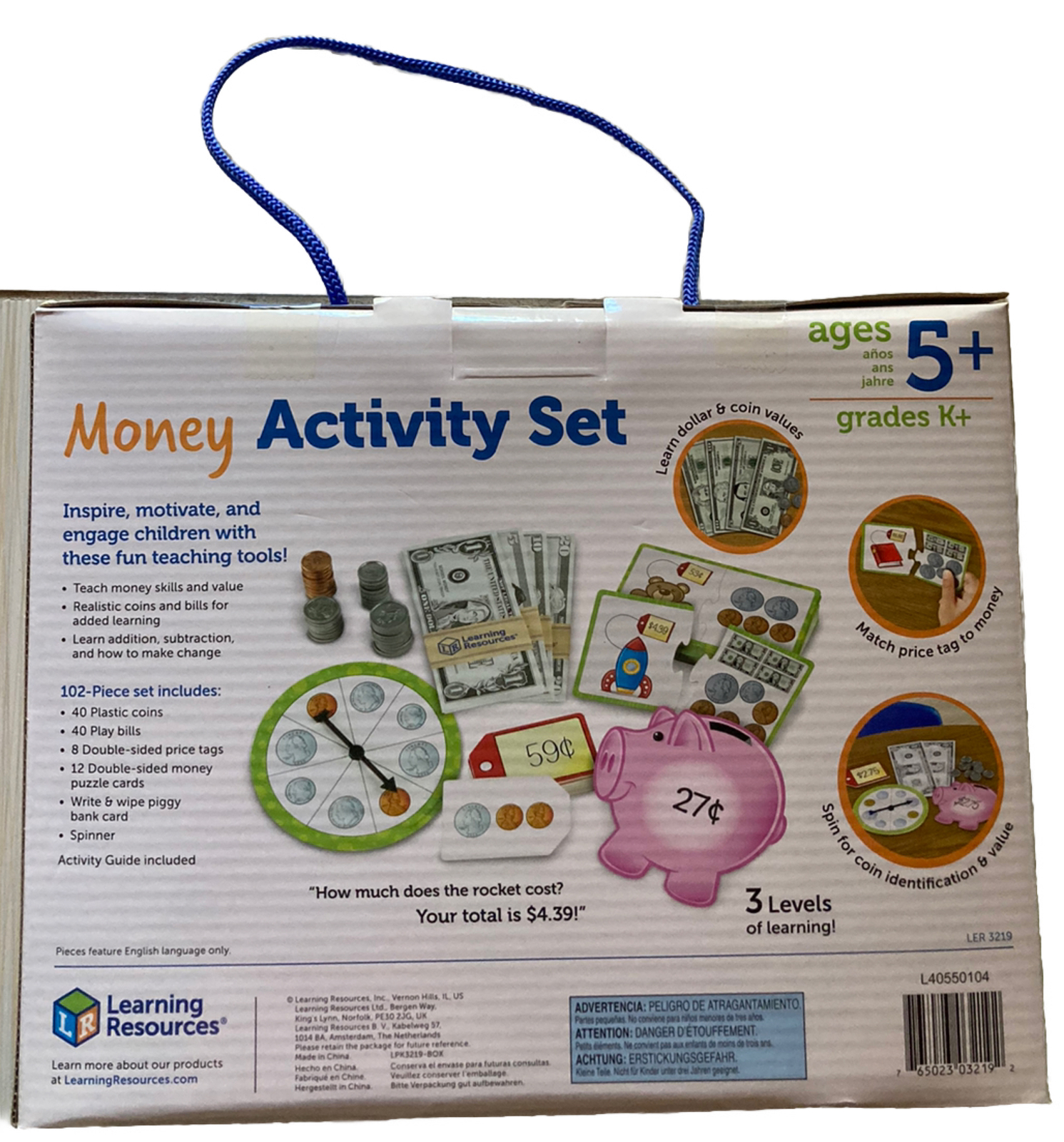 Learning Resources Money Activity Set 102 Pieces 5+ NEW
