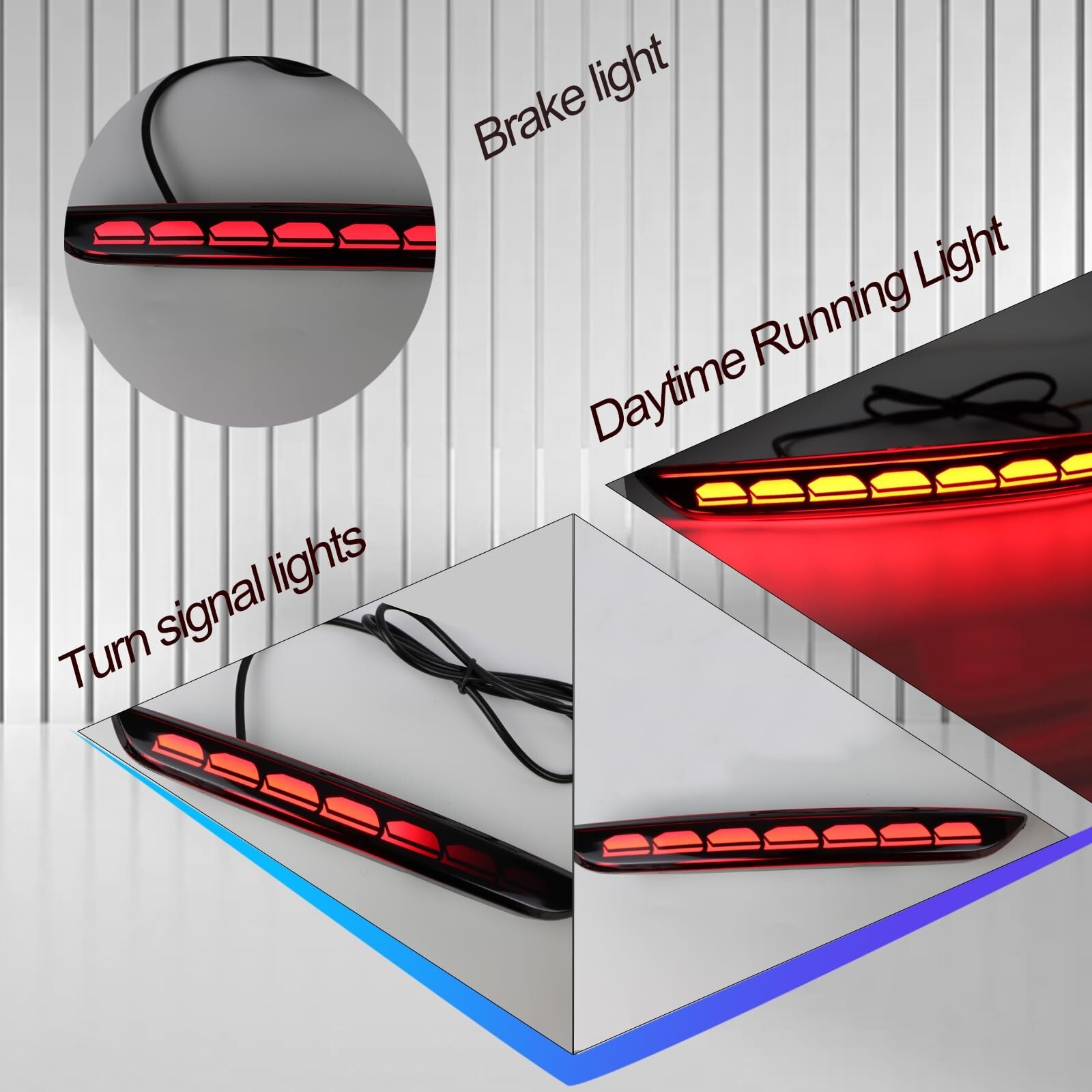 Smoked Housing Full LED Rear Reflector Fog Lamps for Honda Civic Hatchback 11…
