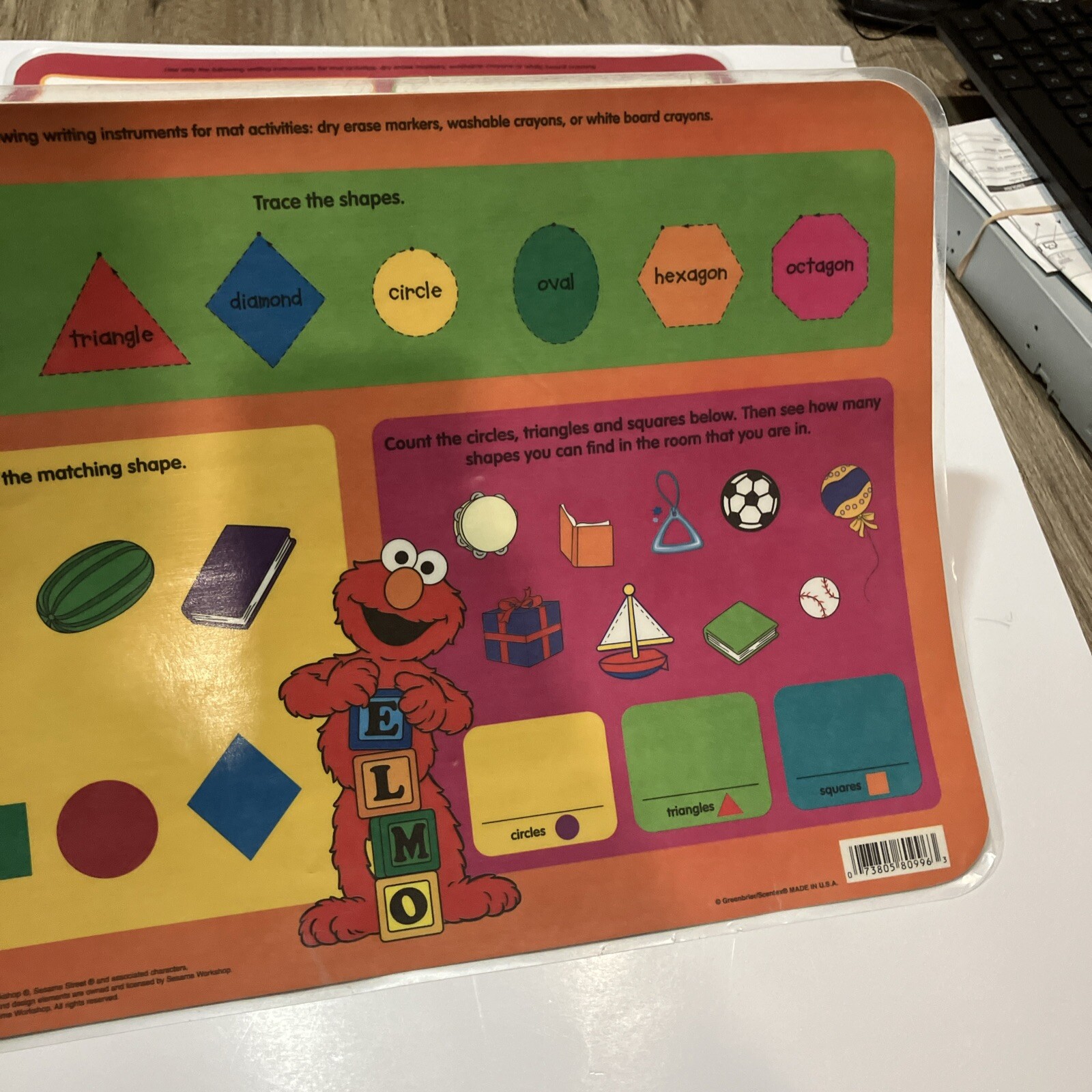 Sesame Street Dry Erase Placemats Double Sided Set Of Two ￼
