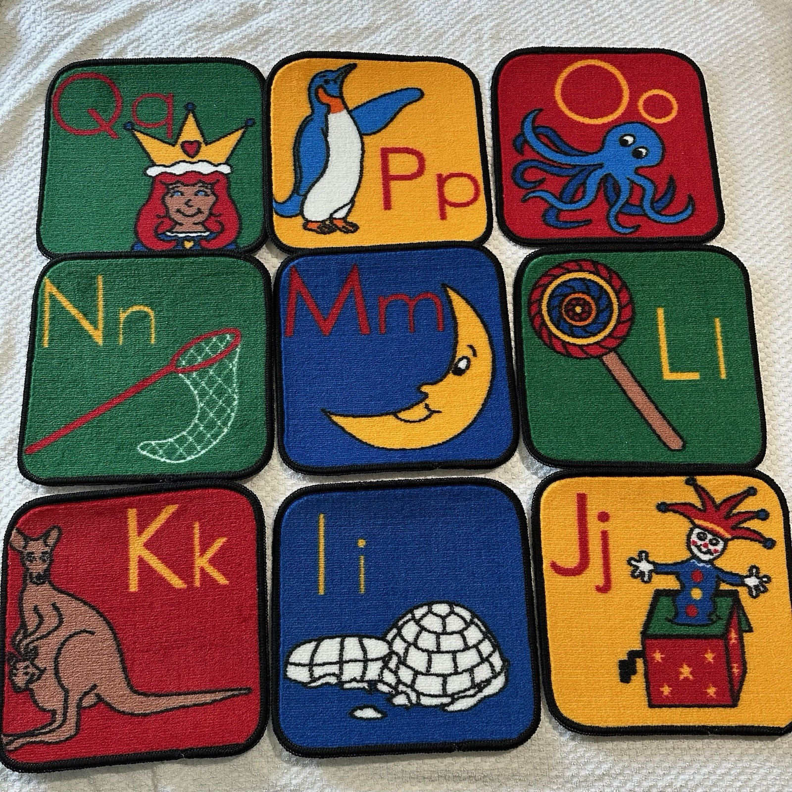 Alphabet Carpet Squares Kids Learning Home School 12 in