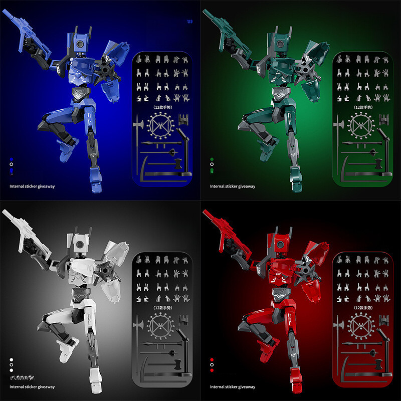 Mechanical Sentinel Magnetic Humanoid Multi-Gesture Fully-Joint Movable Assembly
