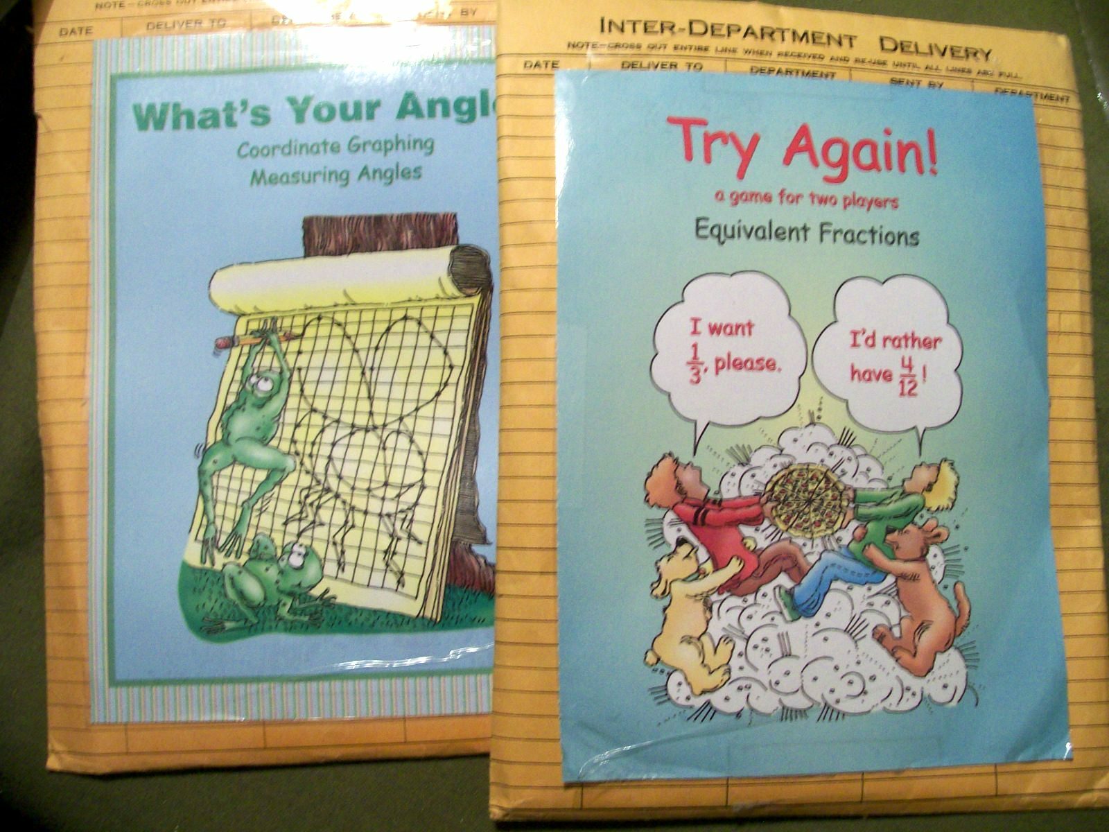 15 Individual Math/Word Problem Games Grades 1-6 Fractions, Geometry, Time……