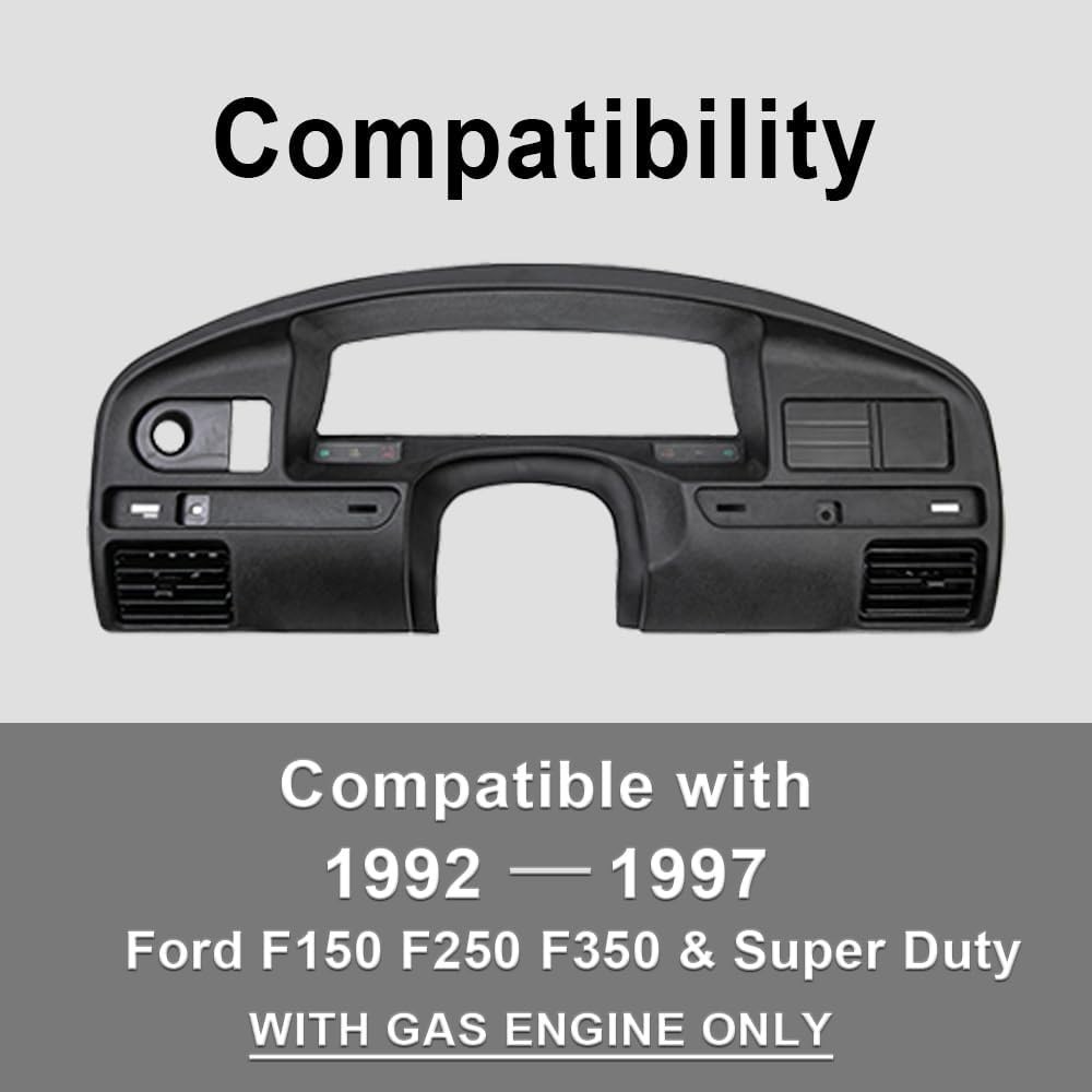 PIT66 Dash Panel Bezel Cover, Compatible with 1992-1997 Ford F150 F250 F350 Dash