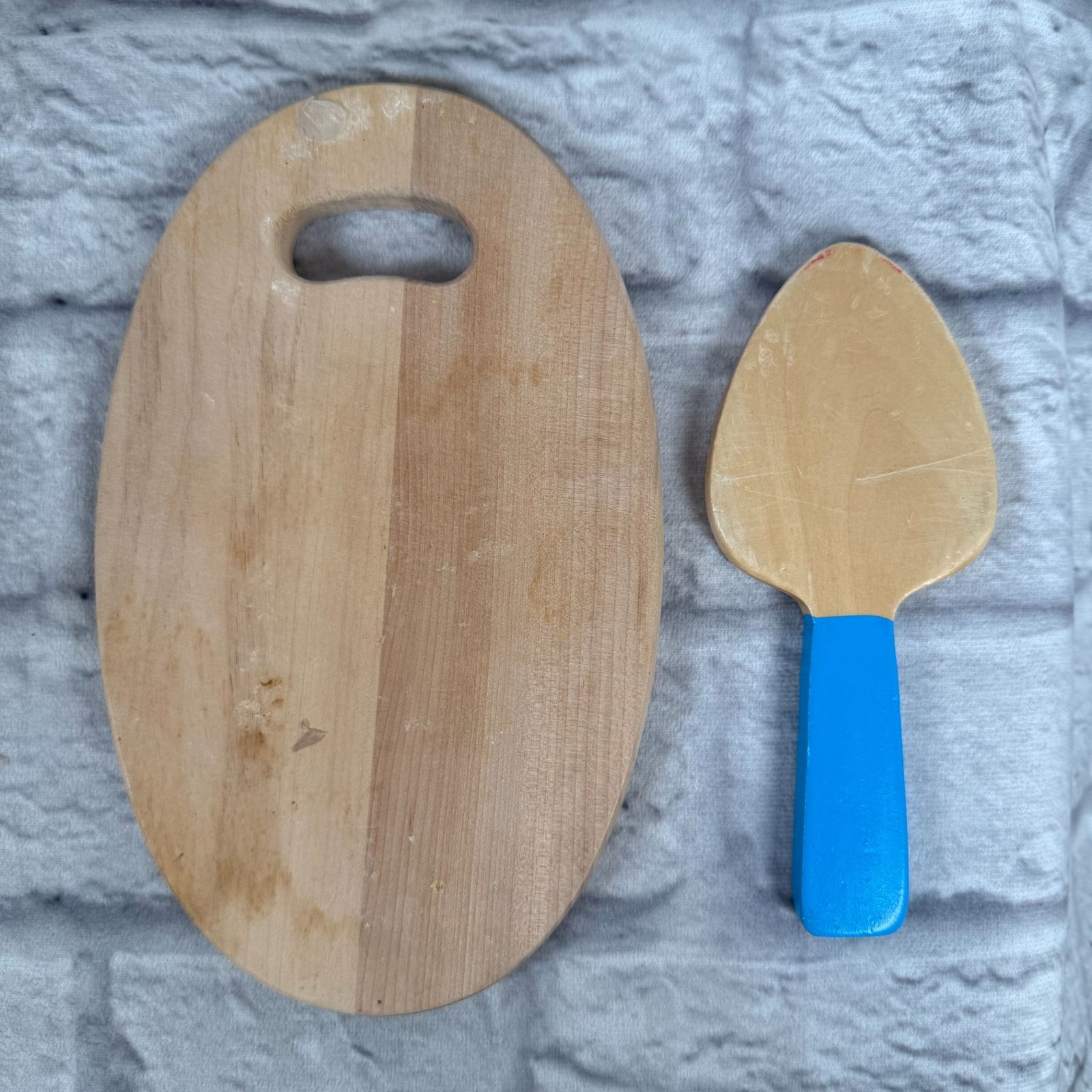 Wooden Food Play Set Pretend Vegetable Slice Cutting Board Kitchen Montessori