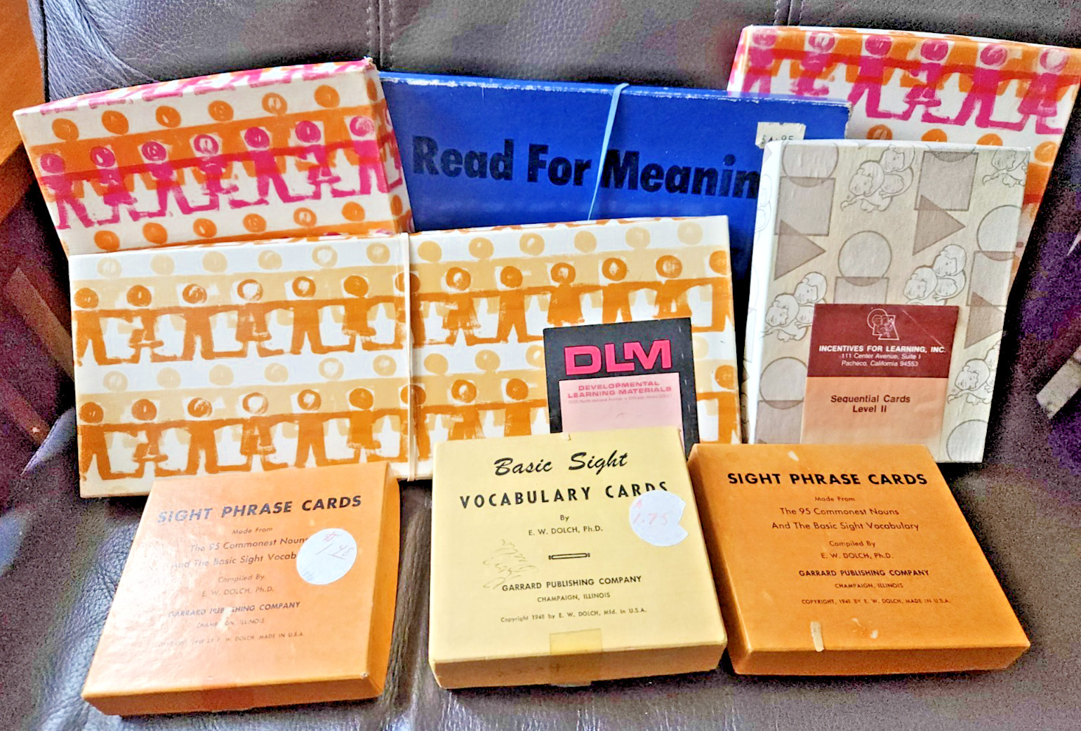 Lot of 8 1940s-1970s Teacher’s Learning Concepts Reading Vocabulary Sets DLM