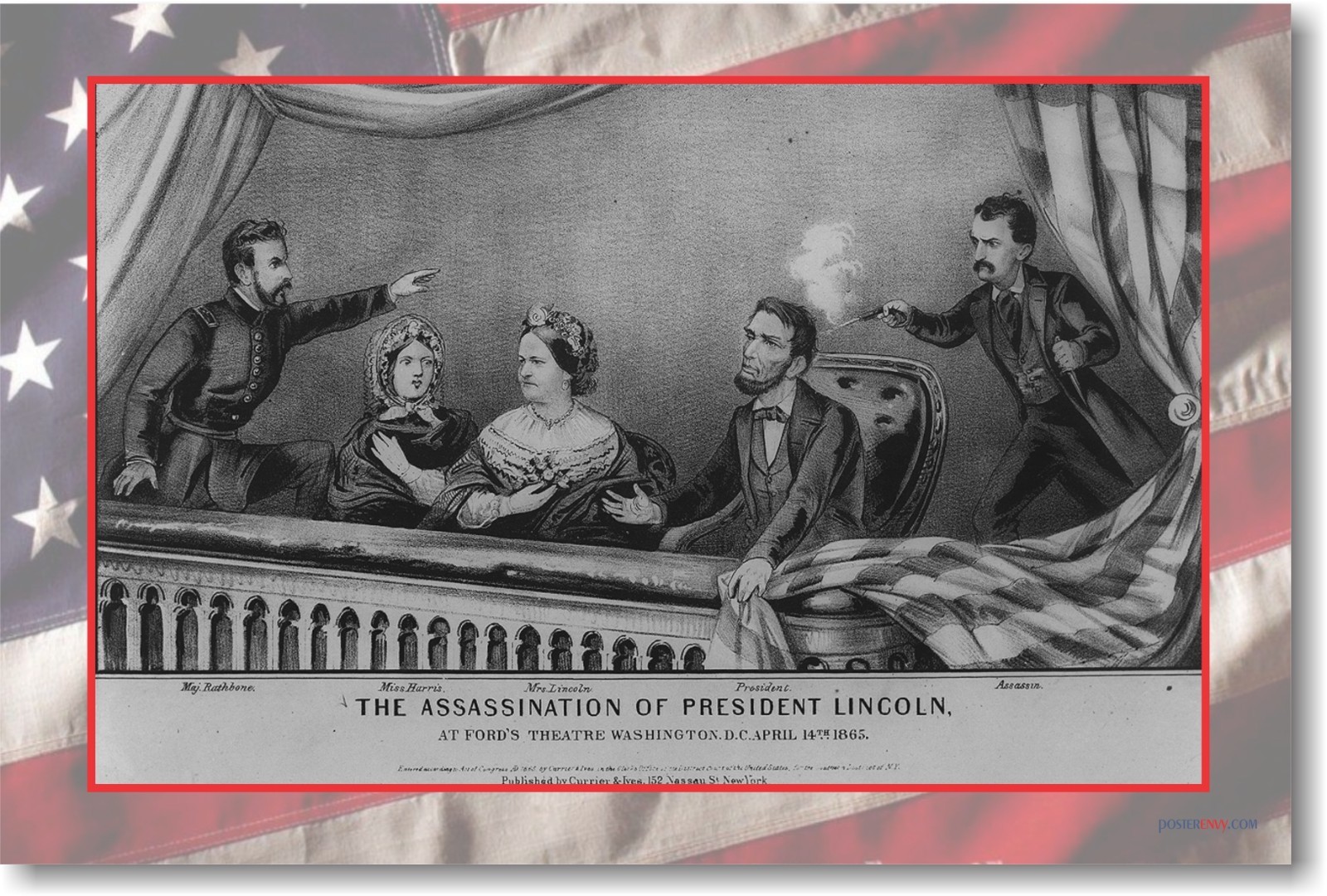 The Assassination of President Lincoln April 14, 1865 – NEW Vintage POSTER