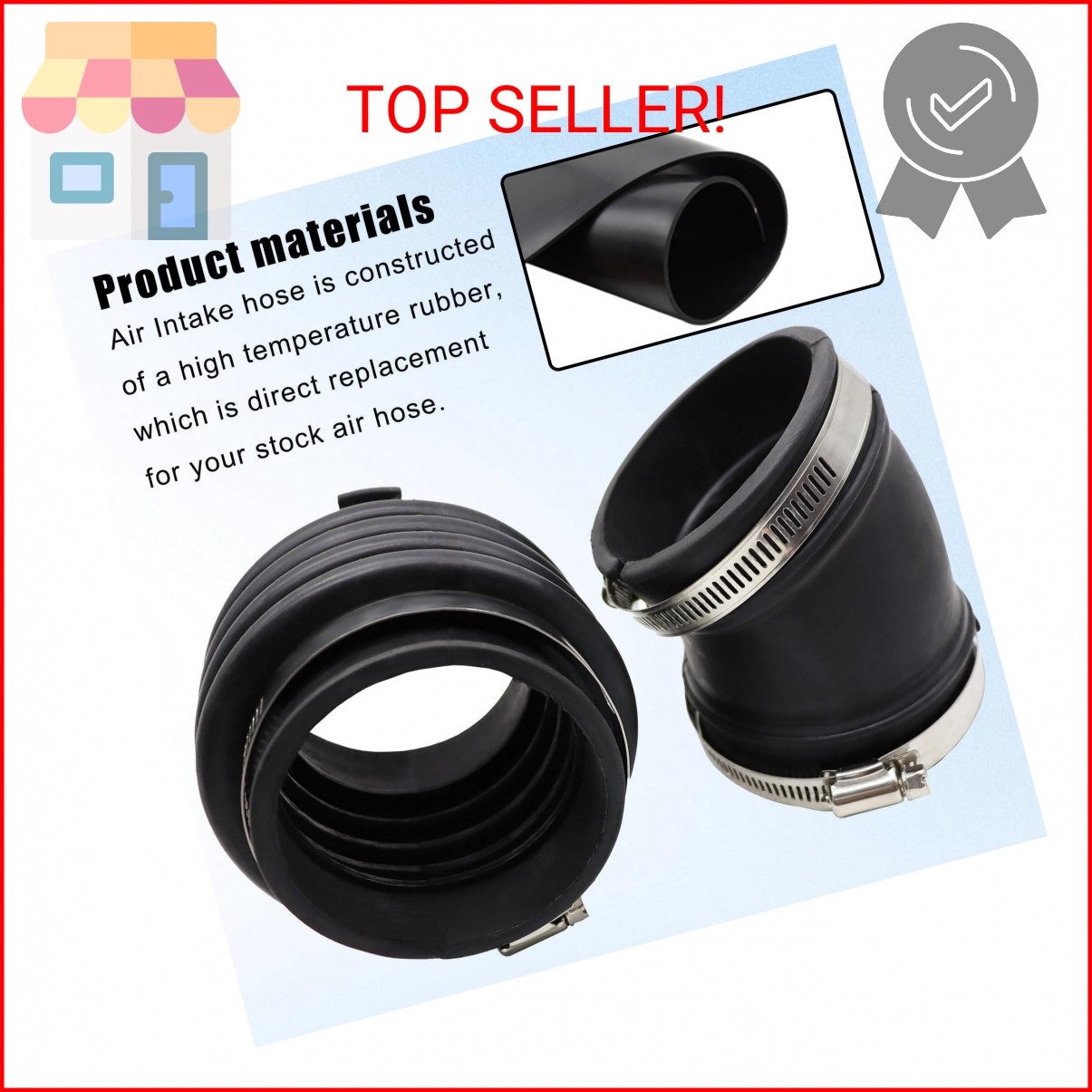 16576-EG00A 2 Pcs Air Intake Hose Fits for Infiniti M35 3.5L 2006 2007 2008 Infi
