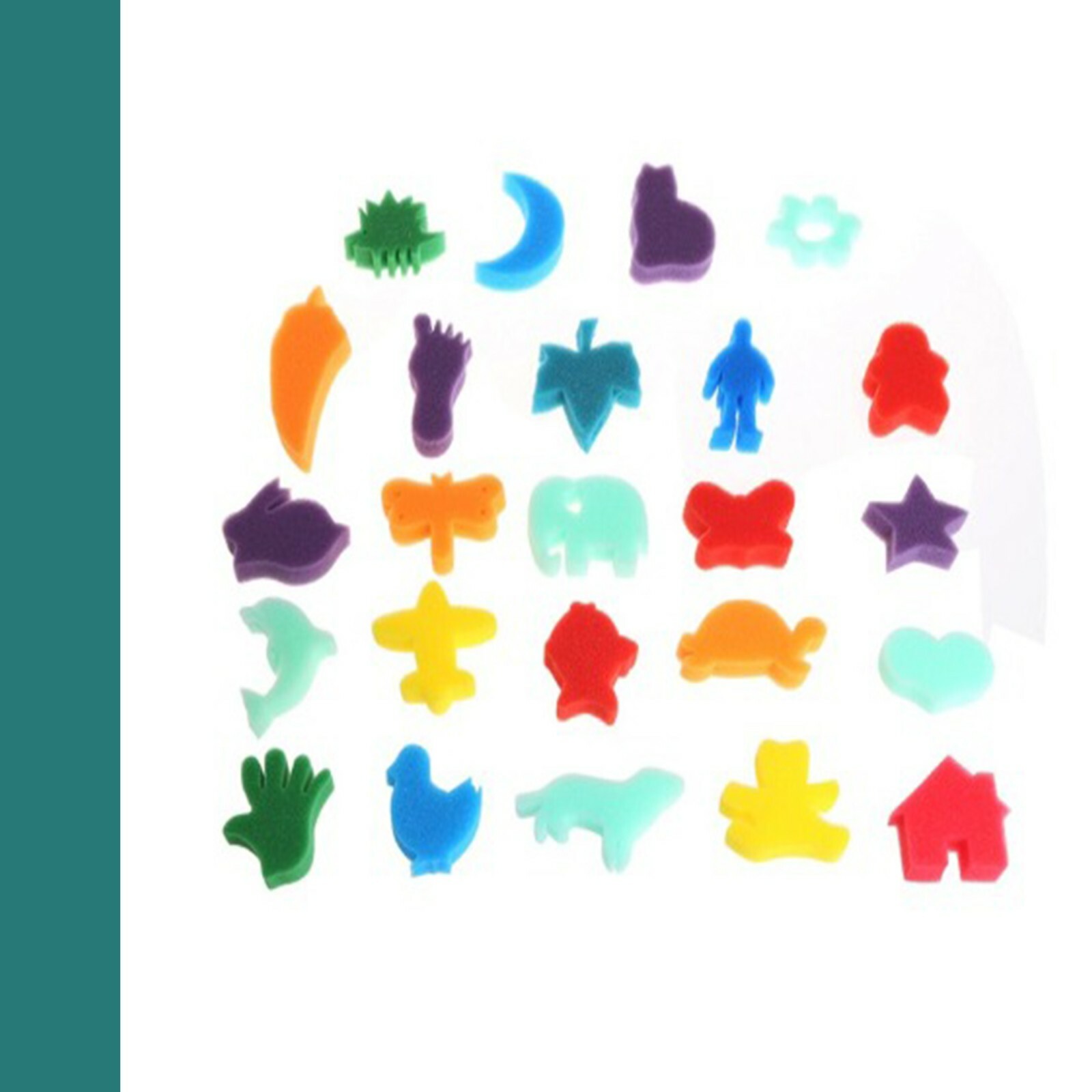 24Pcs Sponge Set Children Kids Art Craft Painting Toy Home Education Toy for Gi