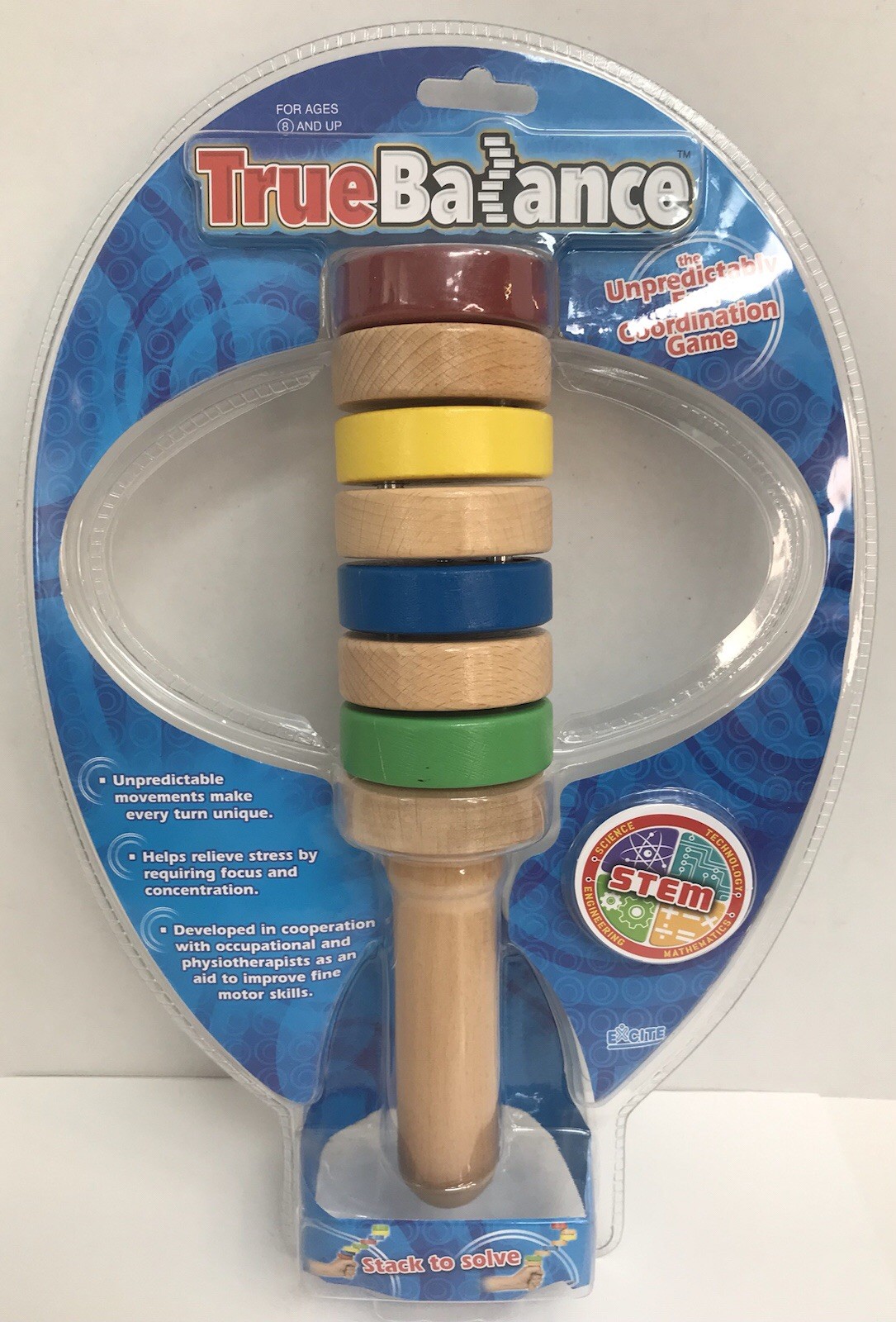 True Balance Hand held Wooden Toy Excite Stem Multi Motor Skill Game Toy NEW