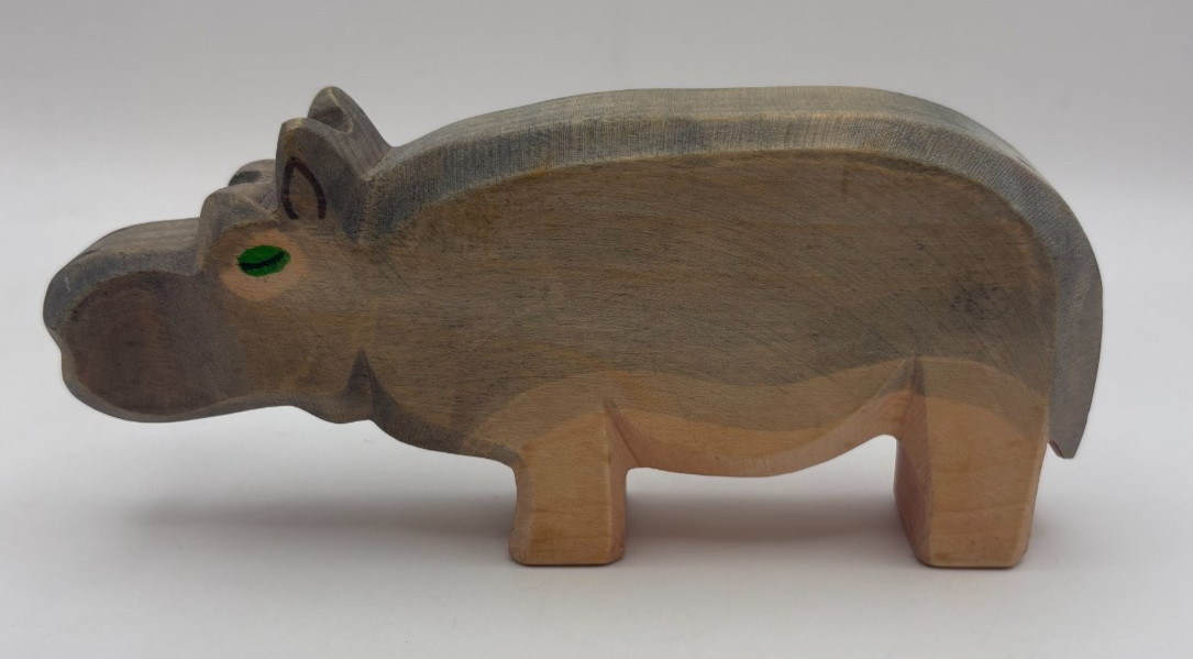 Ostheimer – Hippo Wooden Toy Montessori Waldorf, Nilpferd, Hippopotamus