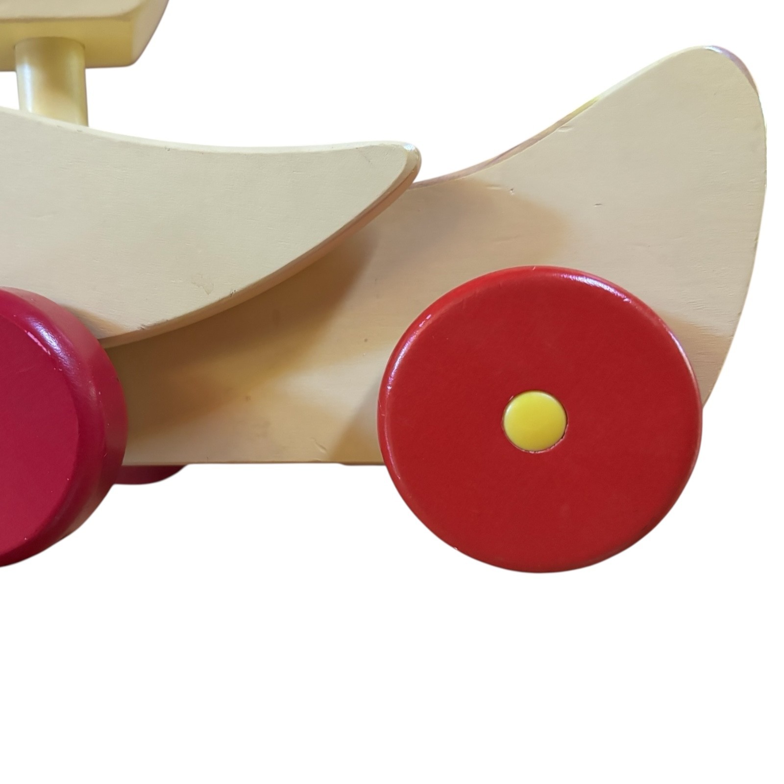 Vintage Pull Along Waddling YELLOW DUCK RARE wooden