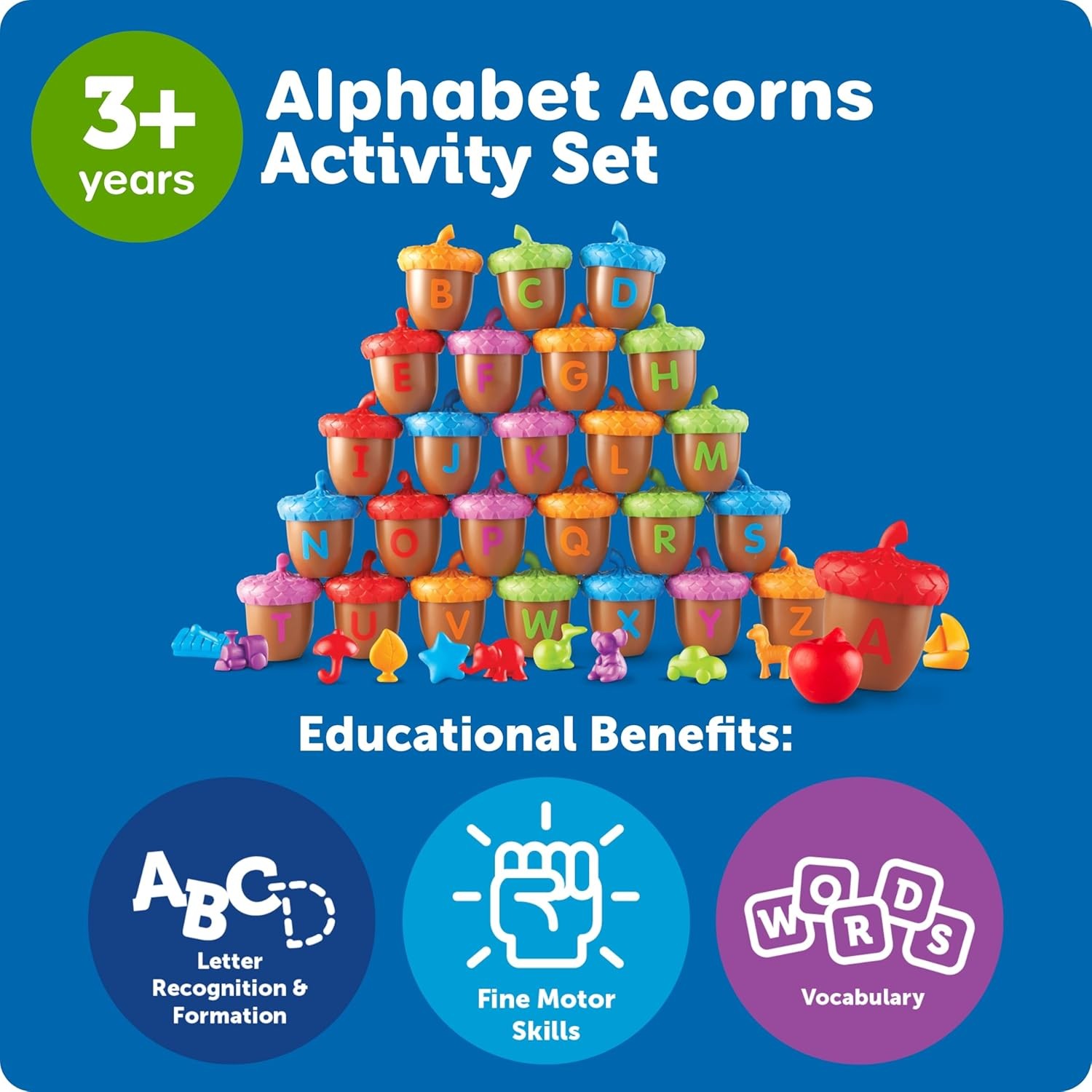 Learning Resources Alphabet Acorns Activity Set -78 Pieces, Ages 3+ Toddler Lear