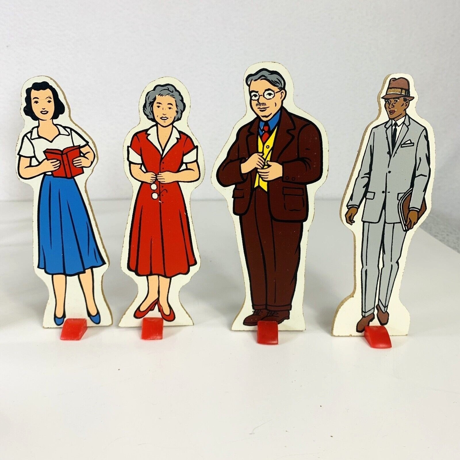 Vintage 1967 Story Board Set Modern Family Figures MCM Stand Up People By Judy