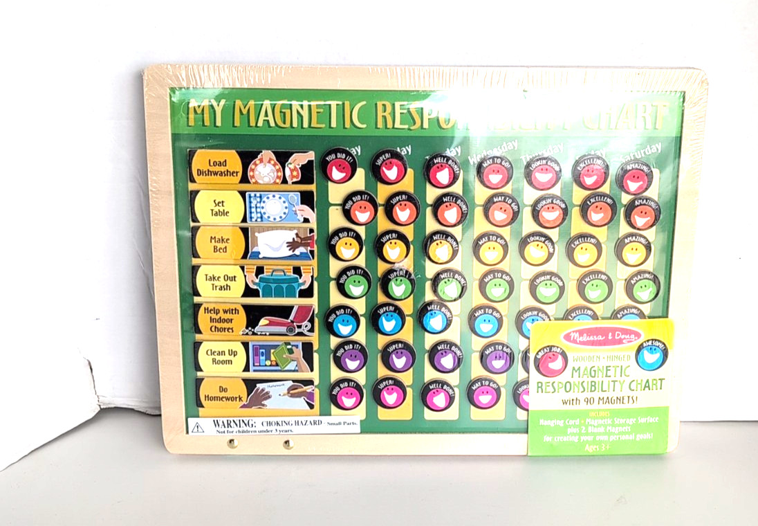 New Sealed Melissa & Doug Magnetic Responsibility Chart with 90 Magnets Ages 3+